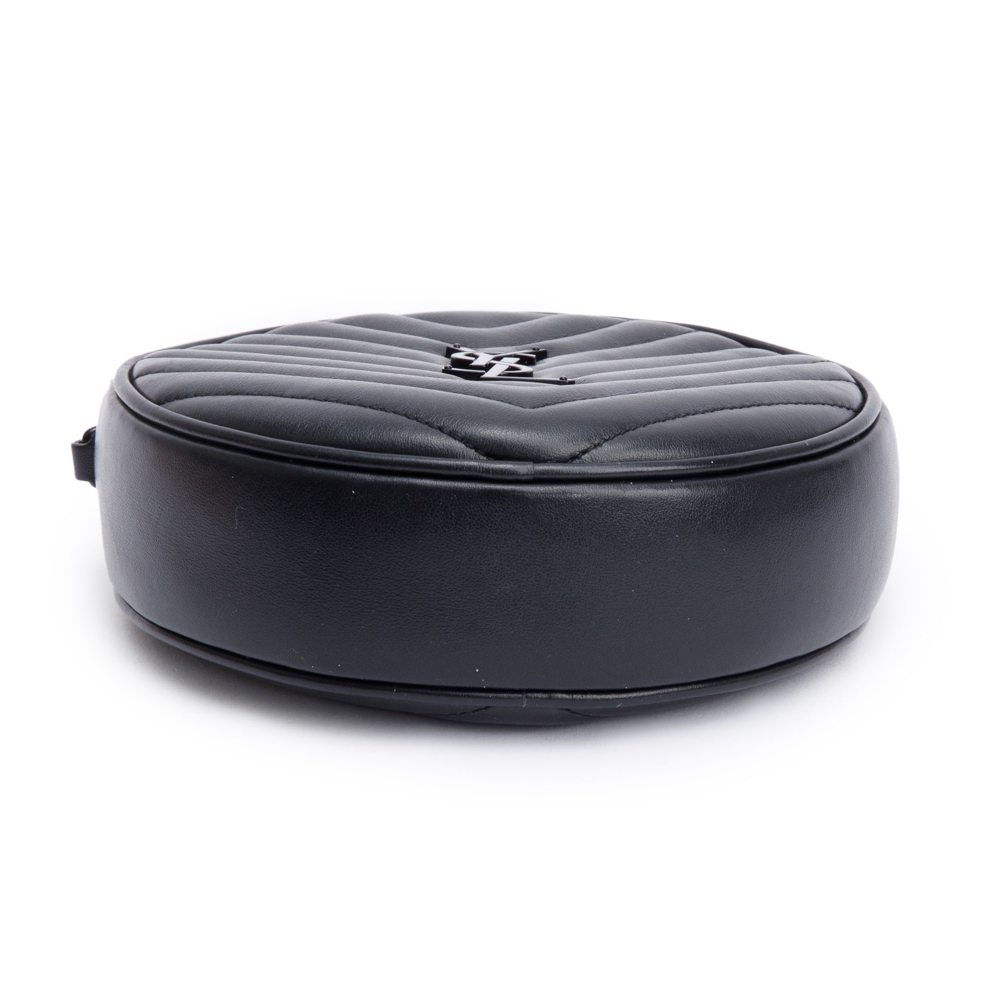 Saint Laurent 2021 So Black Quilted Leather Round Vinyle Camera Bag