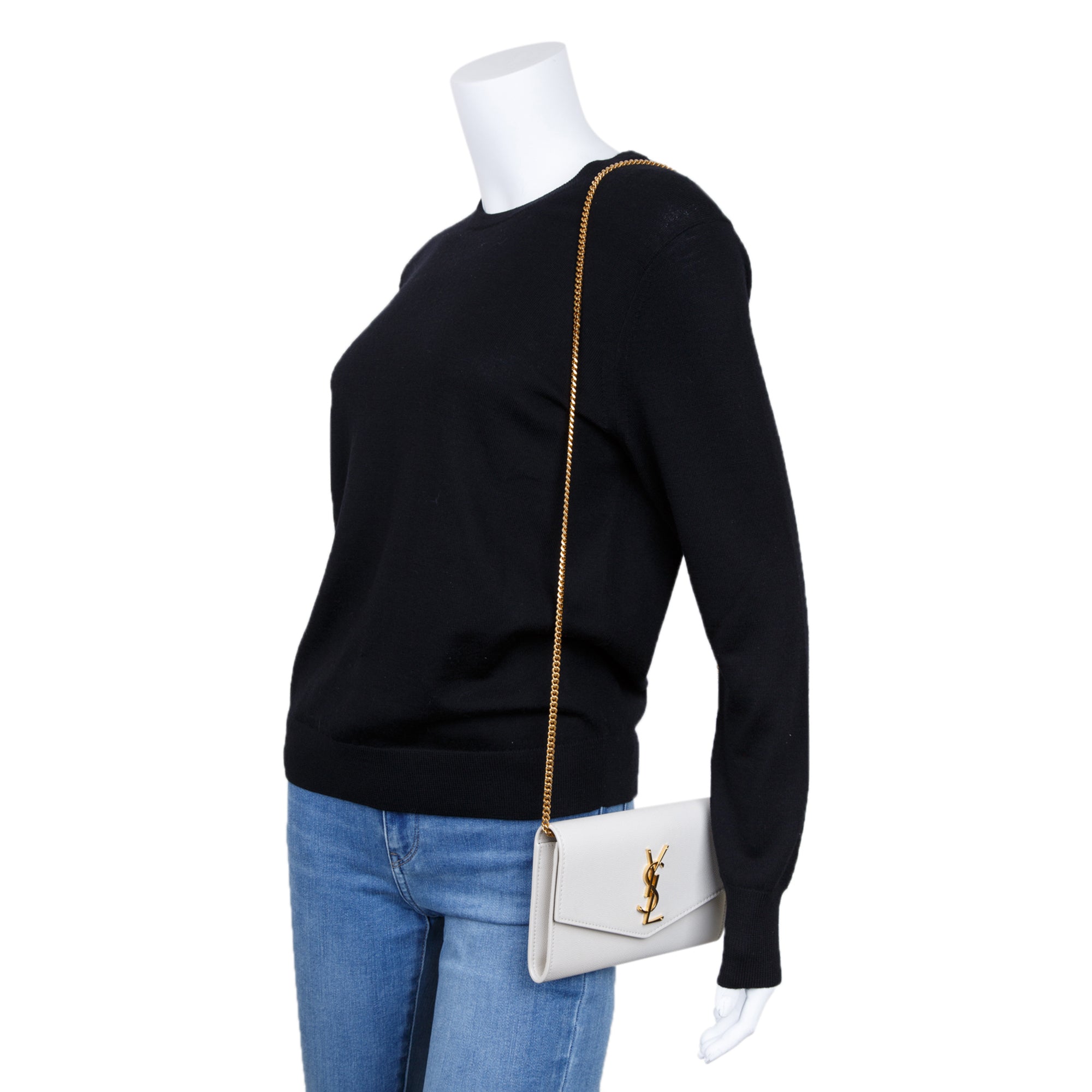 Saint Laurent 2021 Uptown Chain Wallet w/ Receipt