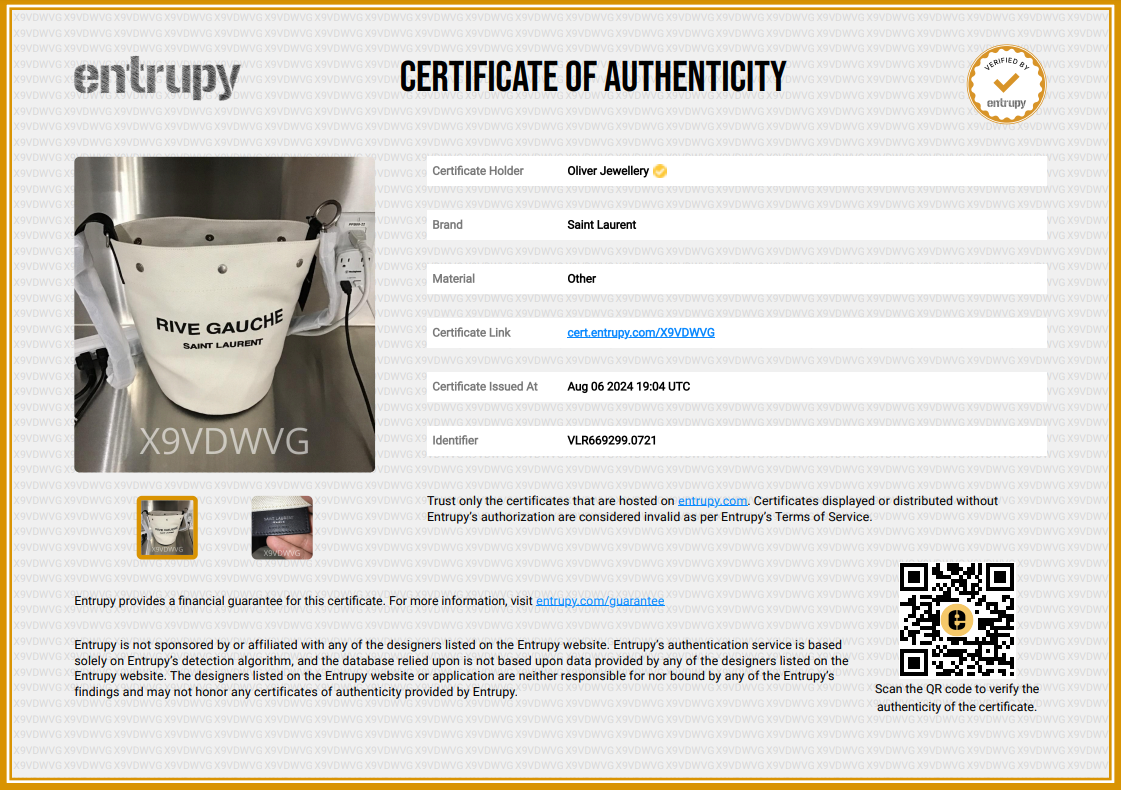 Saint Laurent 2021 White Canvas Rive Gauche Bucket Bag