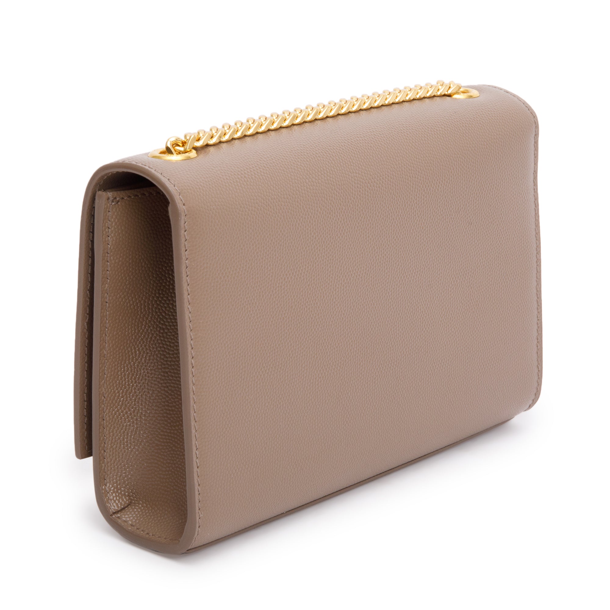 Saint Laurent 2022 Beige Grain De Poudre Leather Small Monogram Kate Bag w/ Box