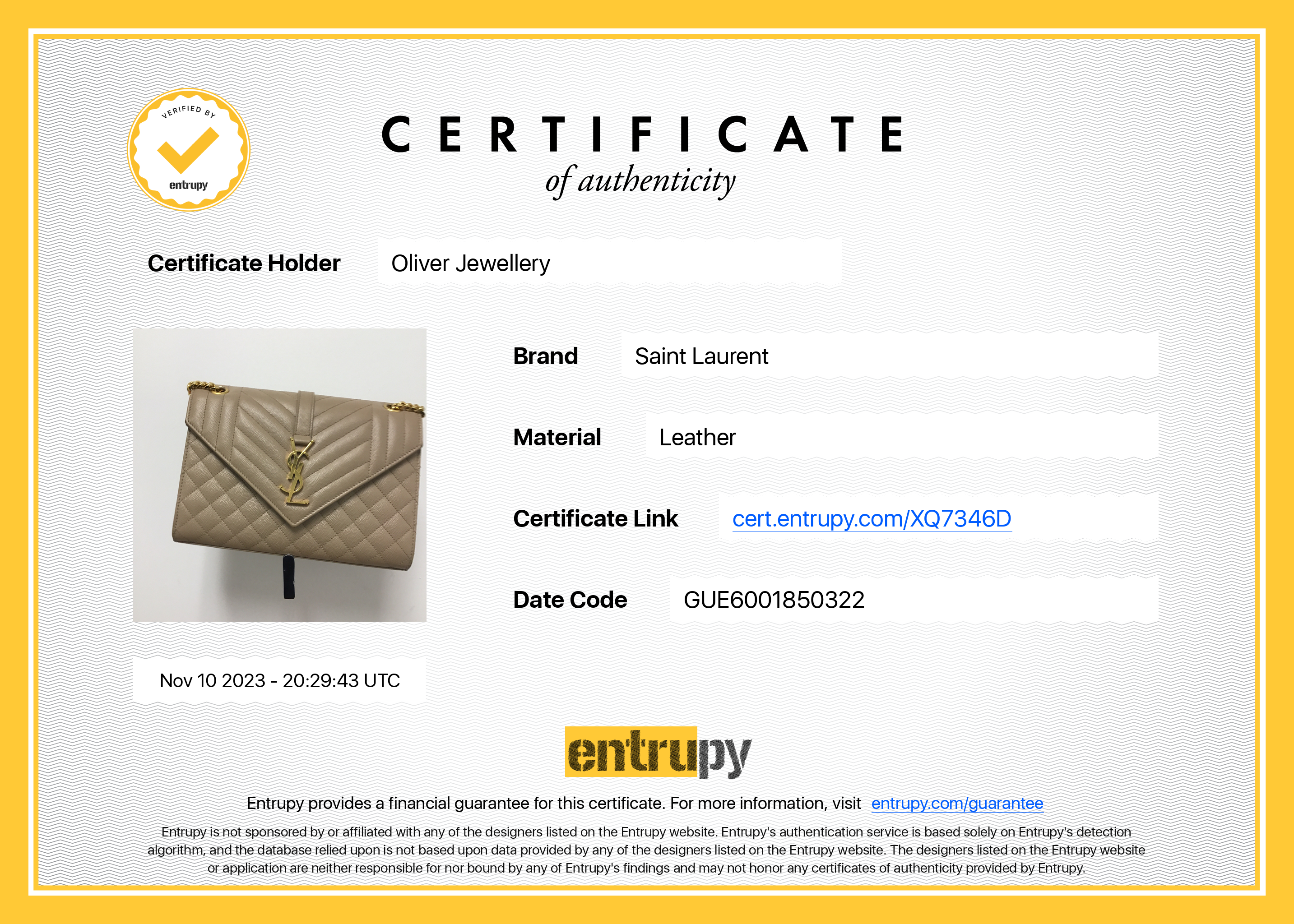 Saint Laurent 2022 Beige Grained De Poudre Medium Envelope Shoulder Bag