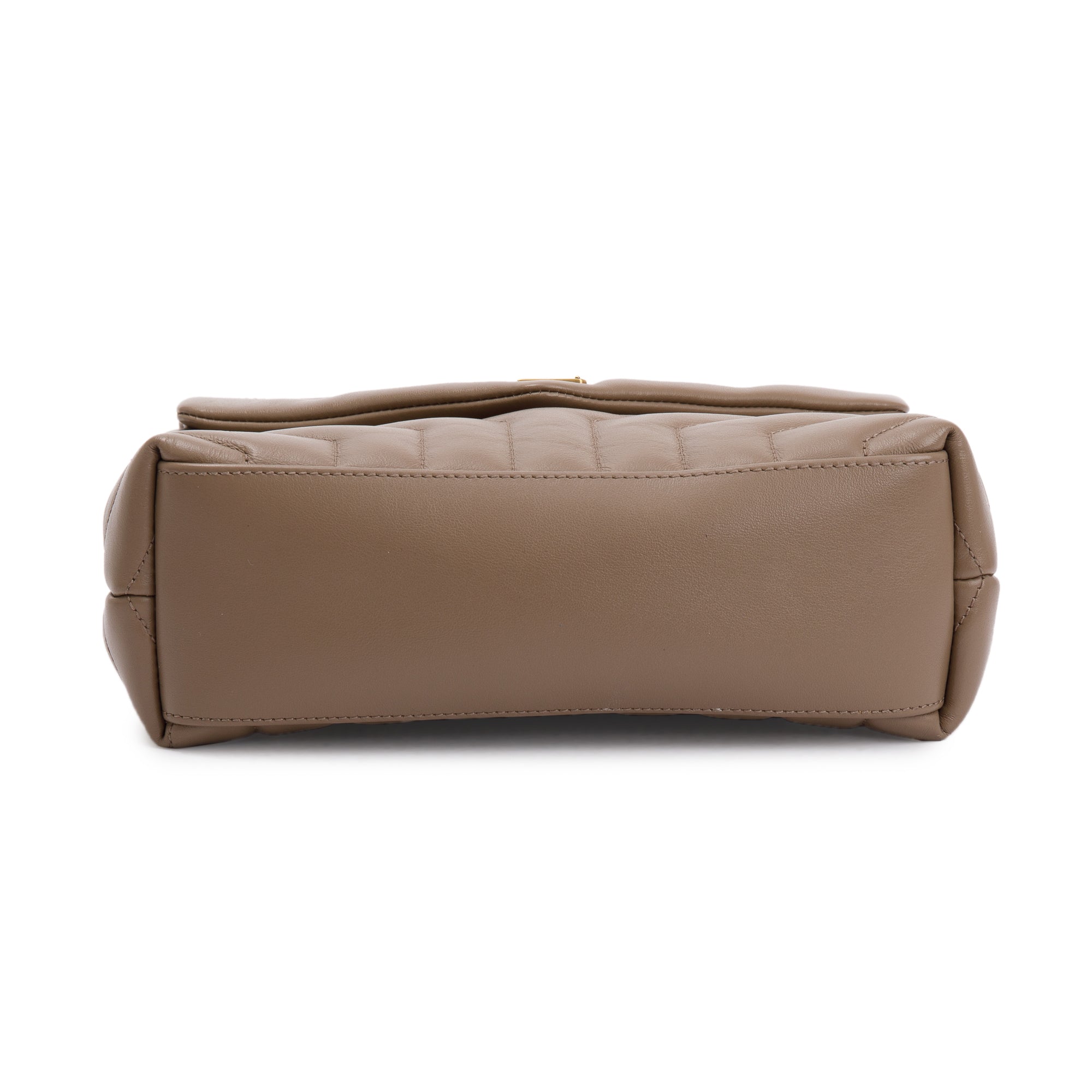 Saint Laurent 2022 Beige Leather Small Loulou Chain Shoulder Bag