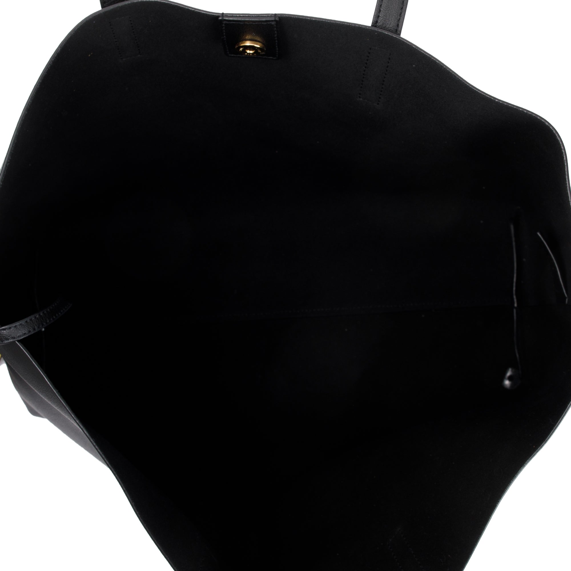 Saint Laurent 2022 Black Calfskin Leather Large E/W Shopping Tote w/ Pouch