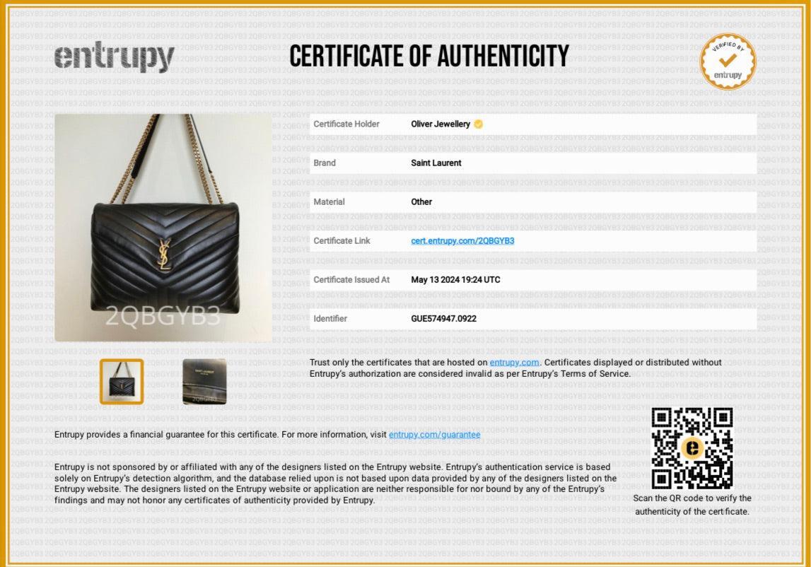 Saint Laurent 2022 Black Calfskin Leather Large Loulou Shoulder Bag w/ Box