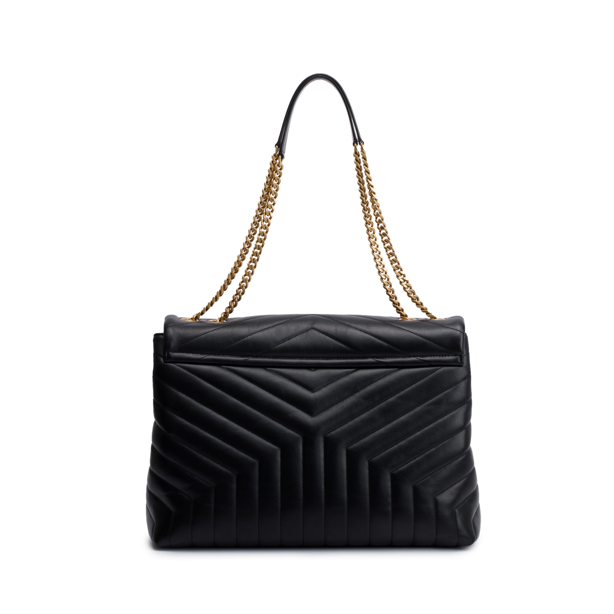 Saint Laurent 2022 Black Calfskin Leather Large Loulou Shoulder Bag w/ Box