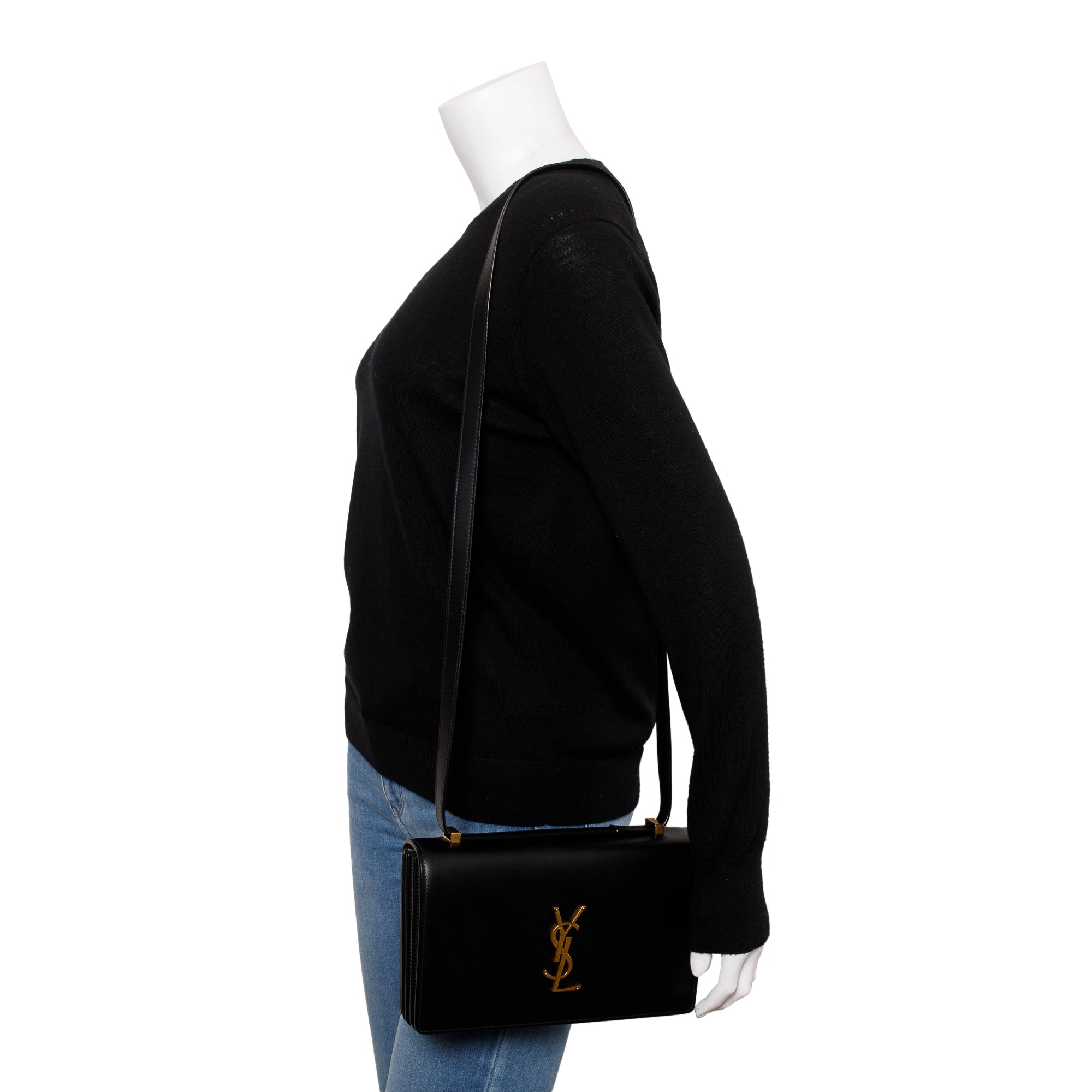 Saint Laurent 2022 Black Calfskin Leather Small Dylan Shoulder Bag