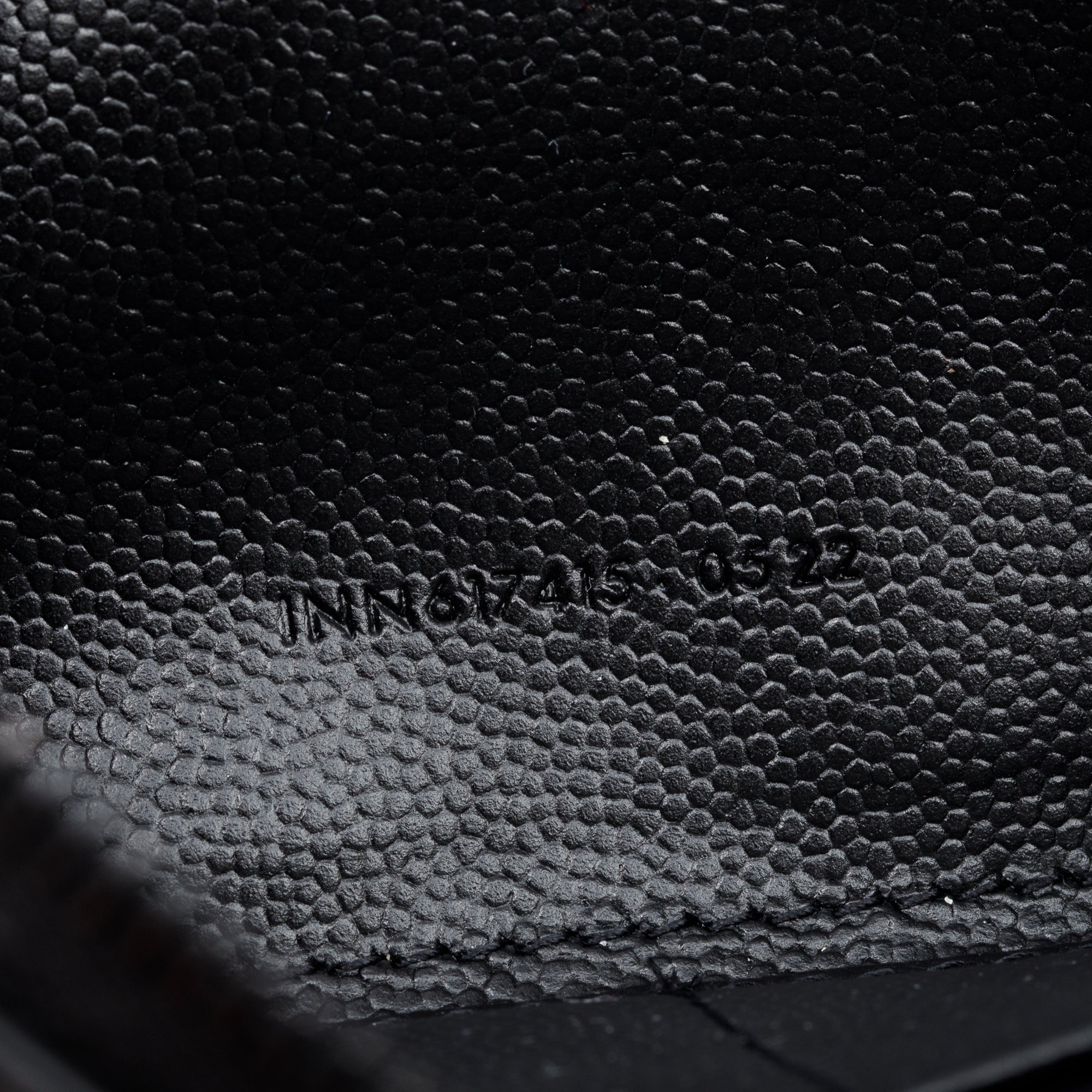 Saint Laurent 2022 Black Grained De Poudre Cassandre Zip Around Wallet w/ Box