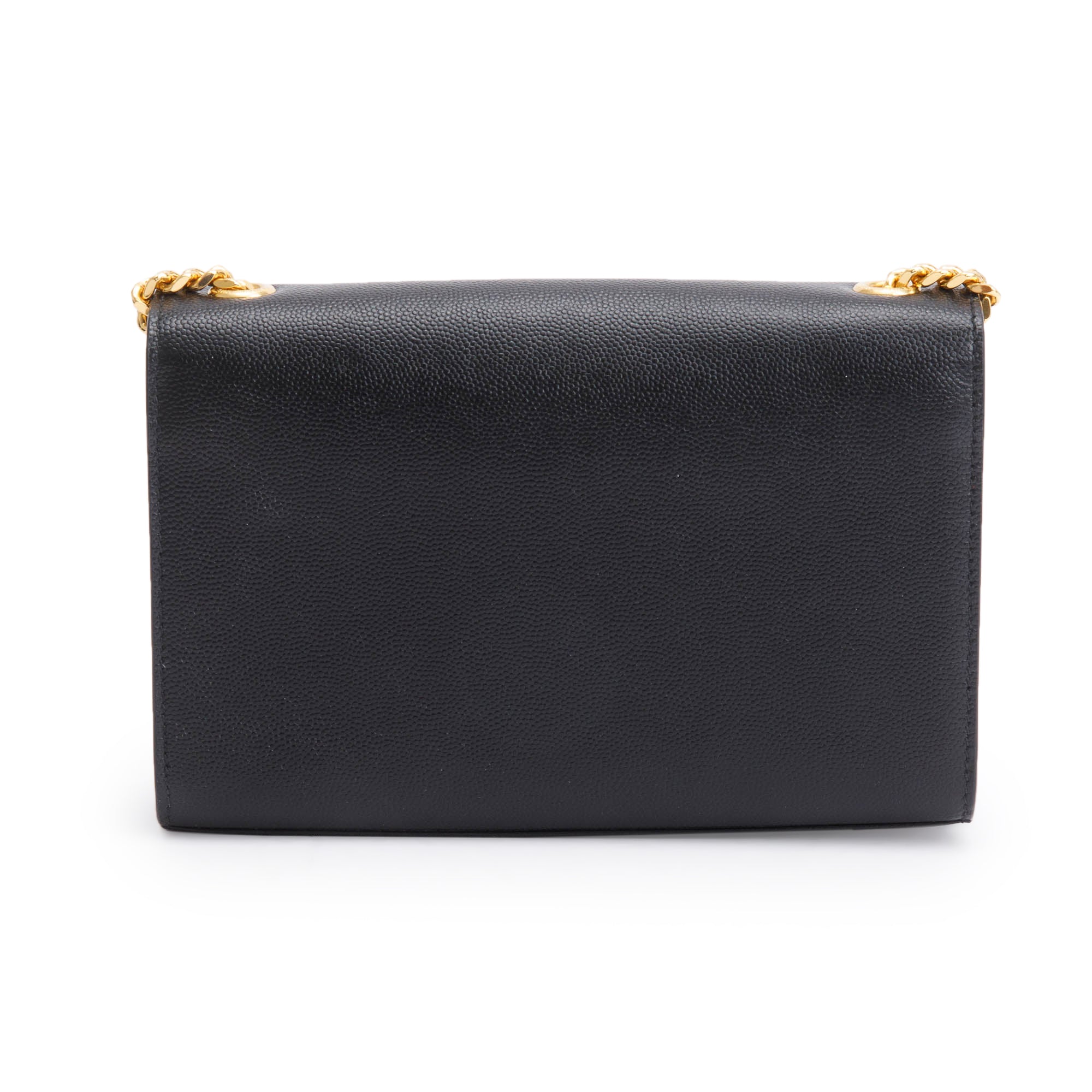 Saint Laurent 2022 Black Grained De Poudre Leather Small Kate Tassel Bag w/ Box