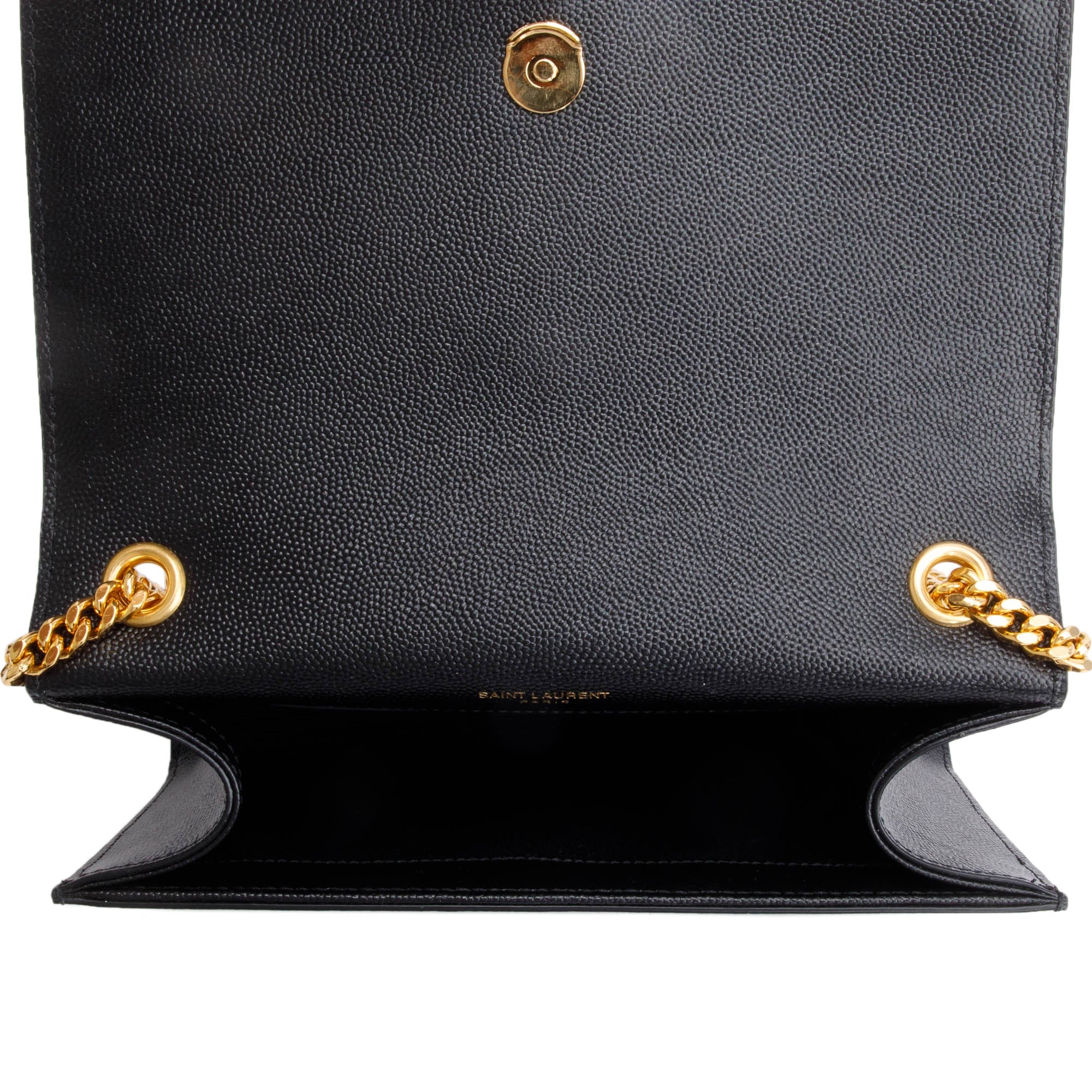 Saint Laurent 2022 Black Grained De Poudre Leather Small Kate Tassel Bag w/ Box