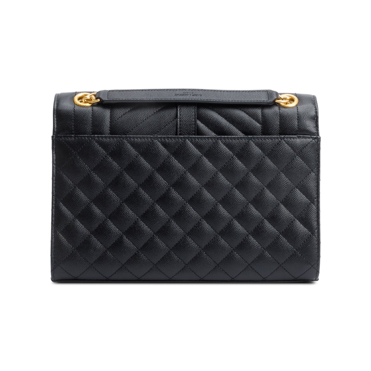 Saint Laurent 2022 Black Grained De Poudre Medium Envelope Shoulder Bag