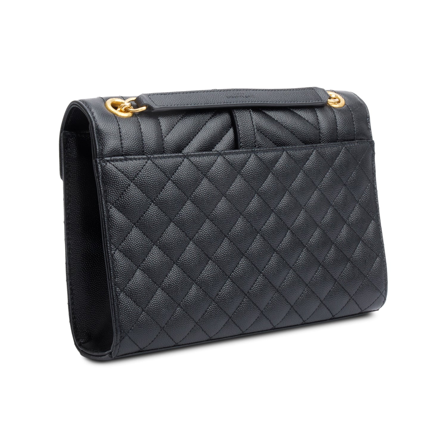 Saint Laurent 2022 Black Grained De Poudre Medium Envelope Shoulder Bag