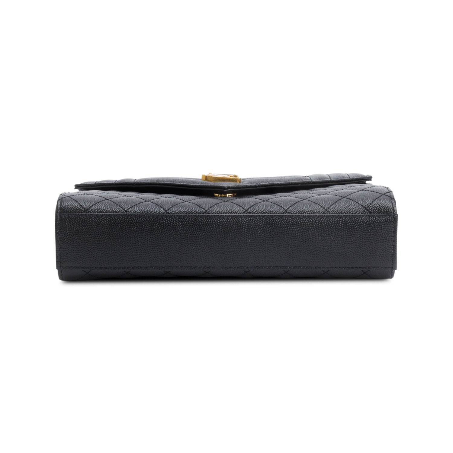 Saint Laurent 2022 Black Grained De Poudre Medium Envelope Shoulder Bag