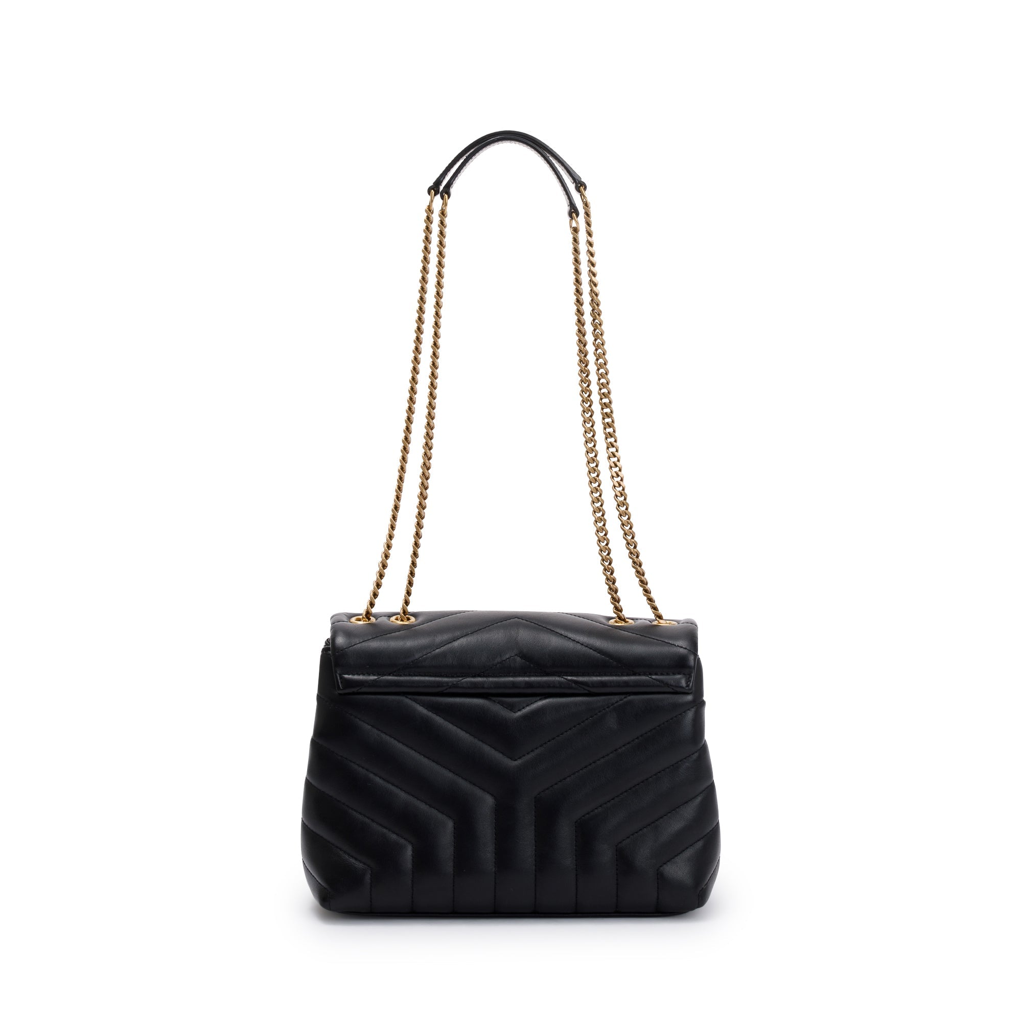 Saint Laurent 2022 Black Quilted Calfskin Leather Small Loulou Shoulder Bag w/ Box