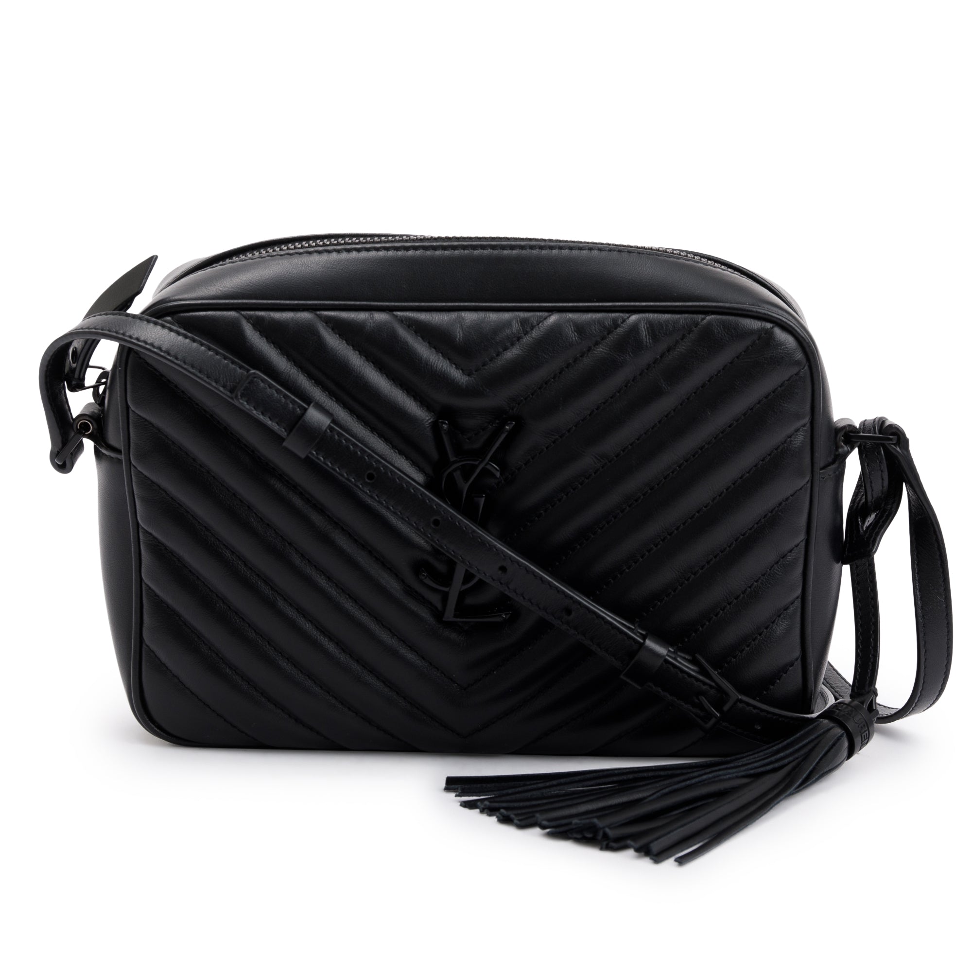 Saint Laurent 2022 Black Quilted Leather Lou Bag