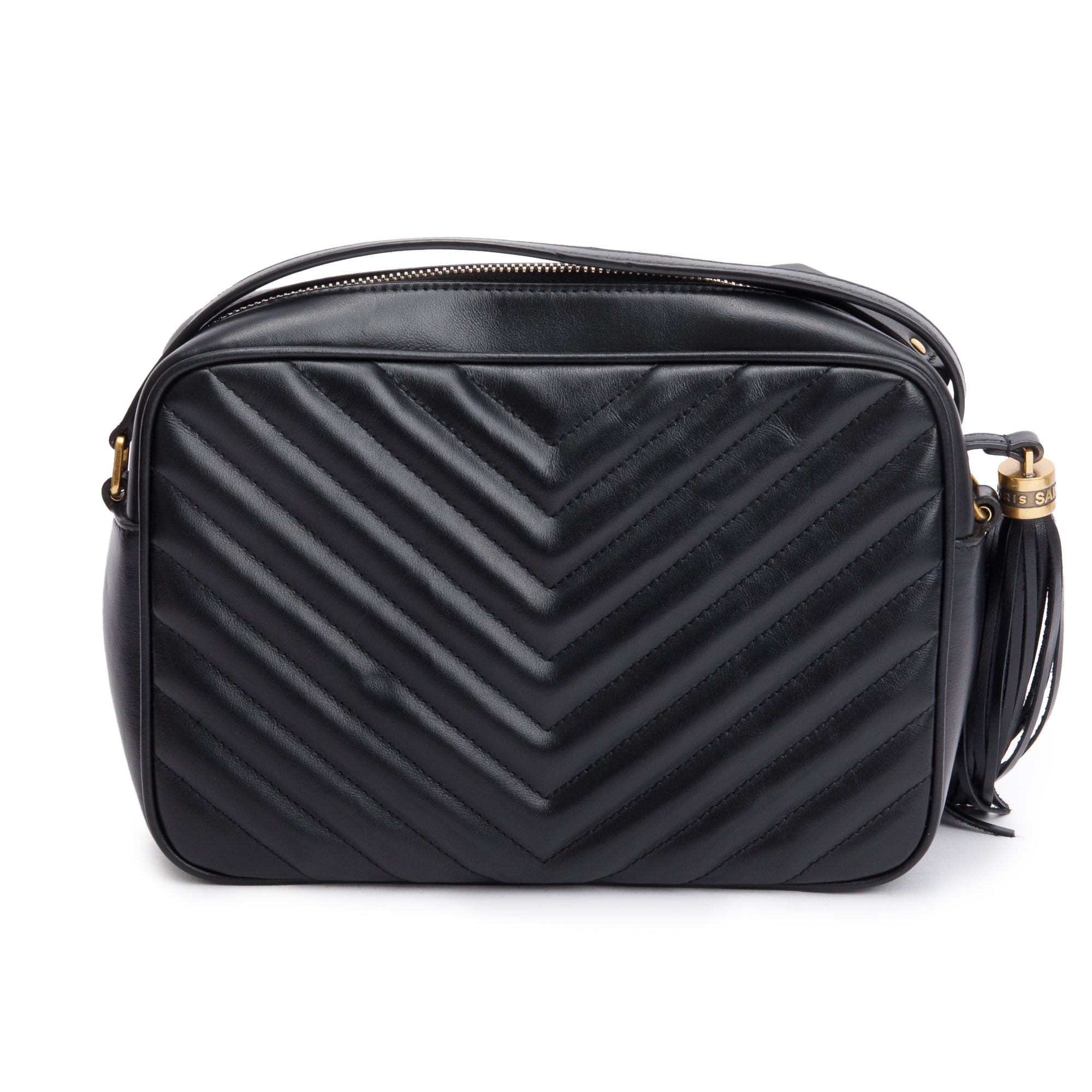 Saint Laurent 2022 Black Quilted Leather Lou Camera Bag