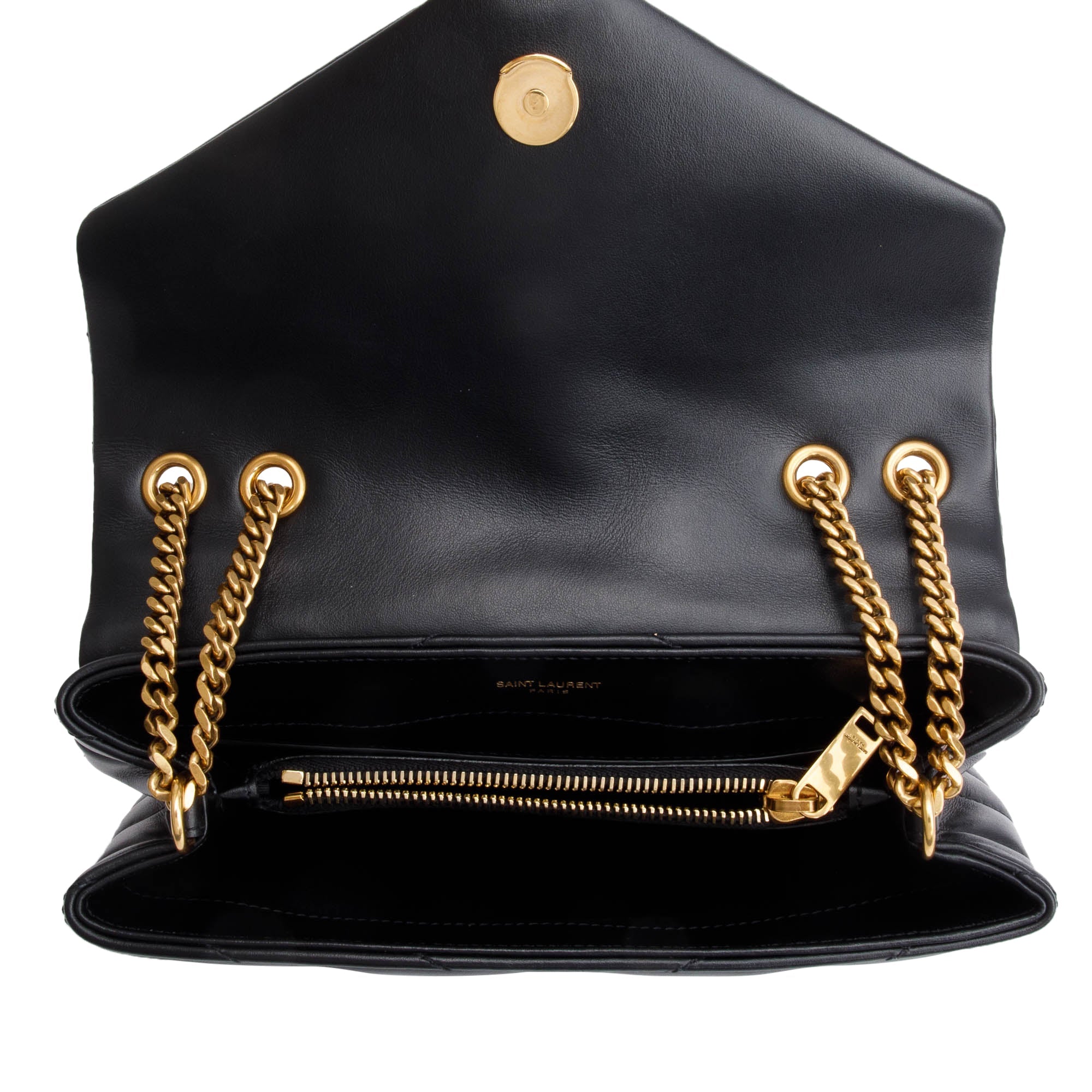 Saint Laurent 2022 Black Quilted Leather Small Loulou Shoulder Bag w/ Box