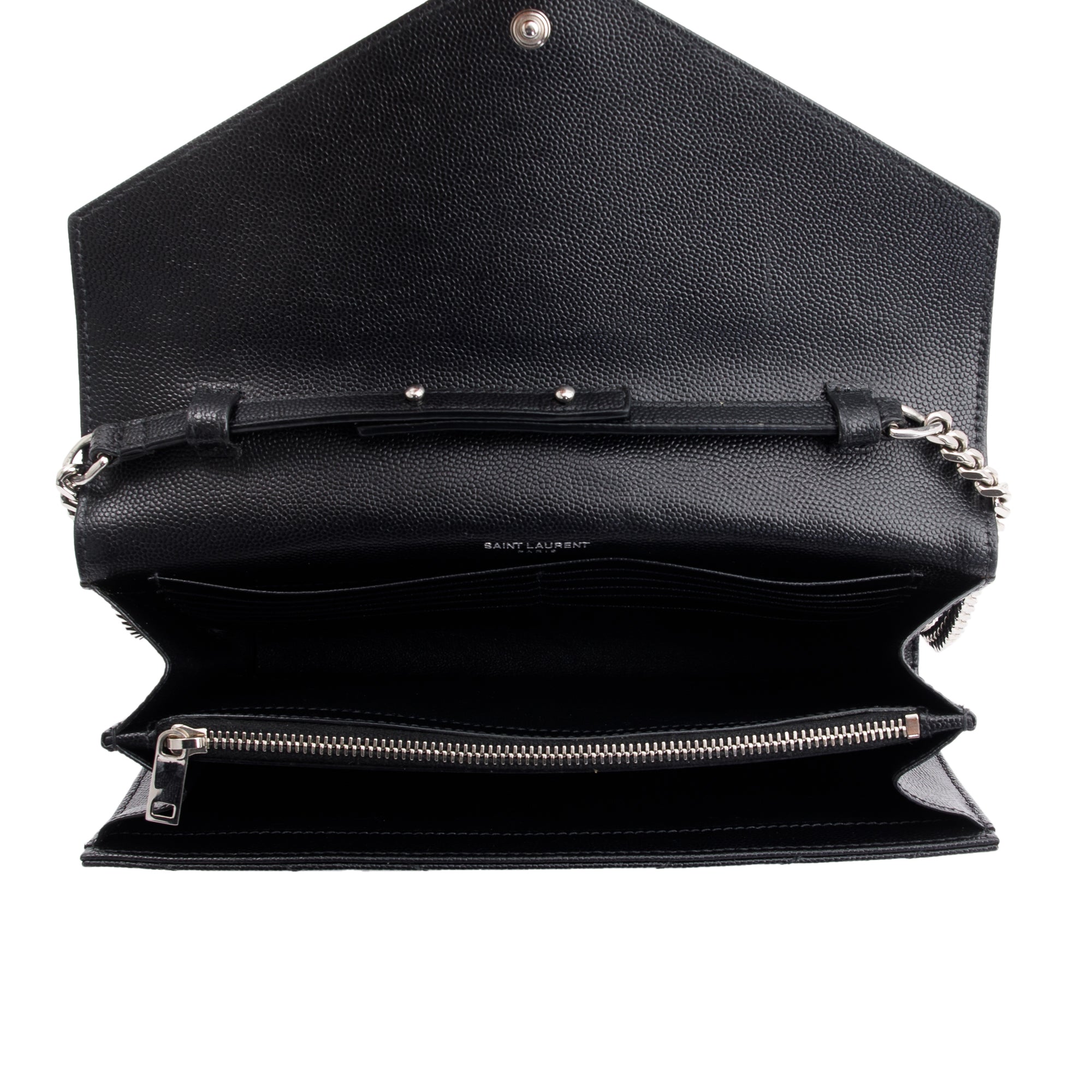 Saint Laurent 2022 Cassandre Matelasse Chain Wallet