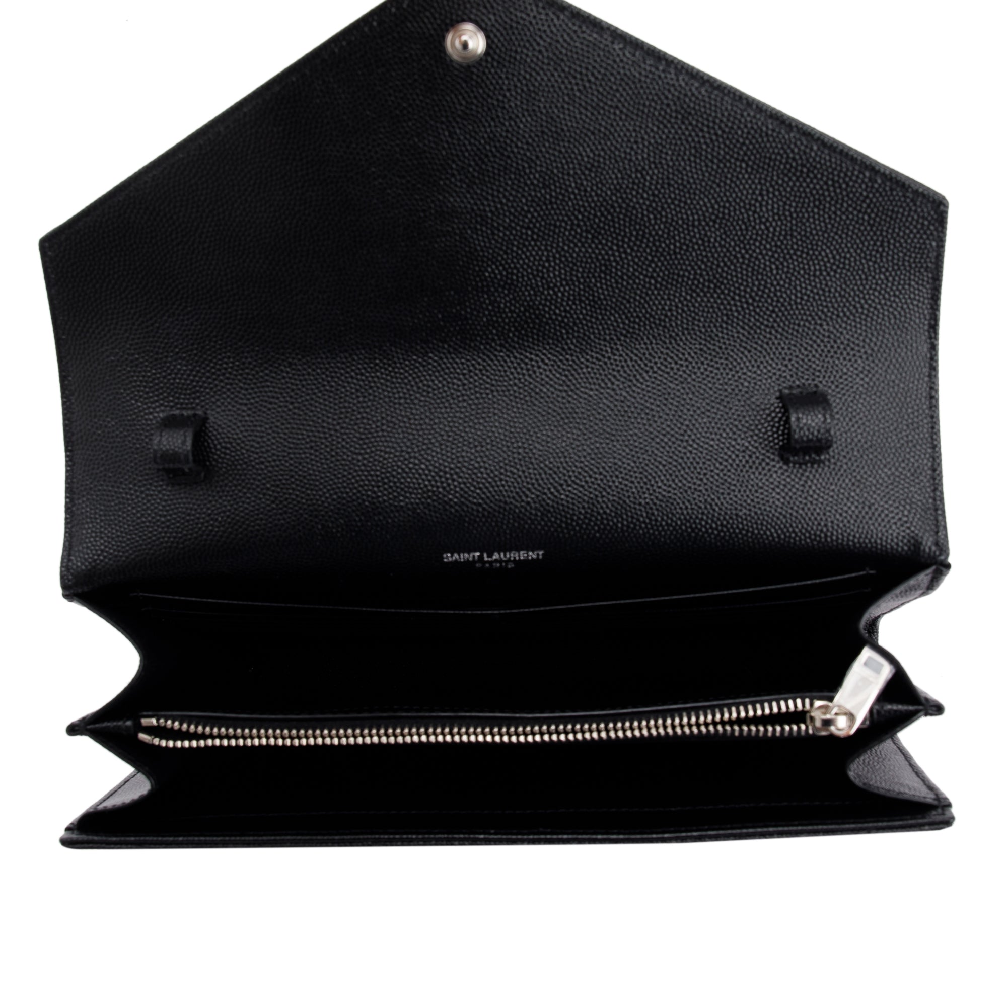 Saint Laurent 2022 Cassandre Matelasse Chain Wallet w/ Box