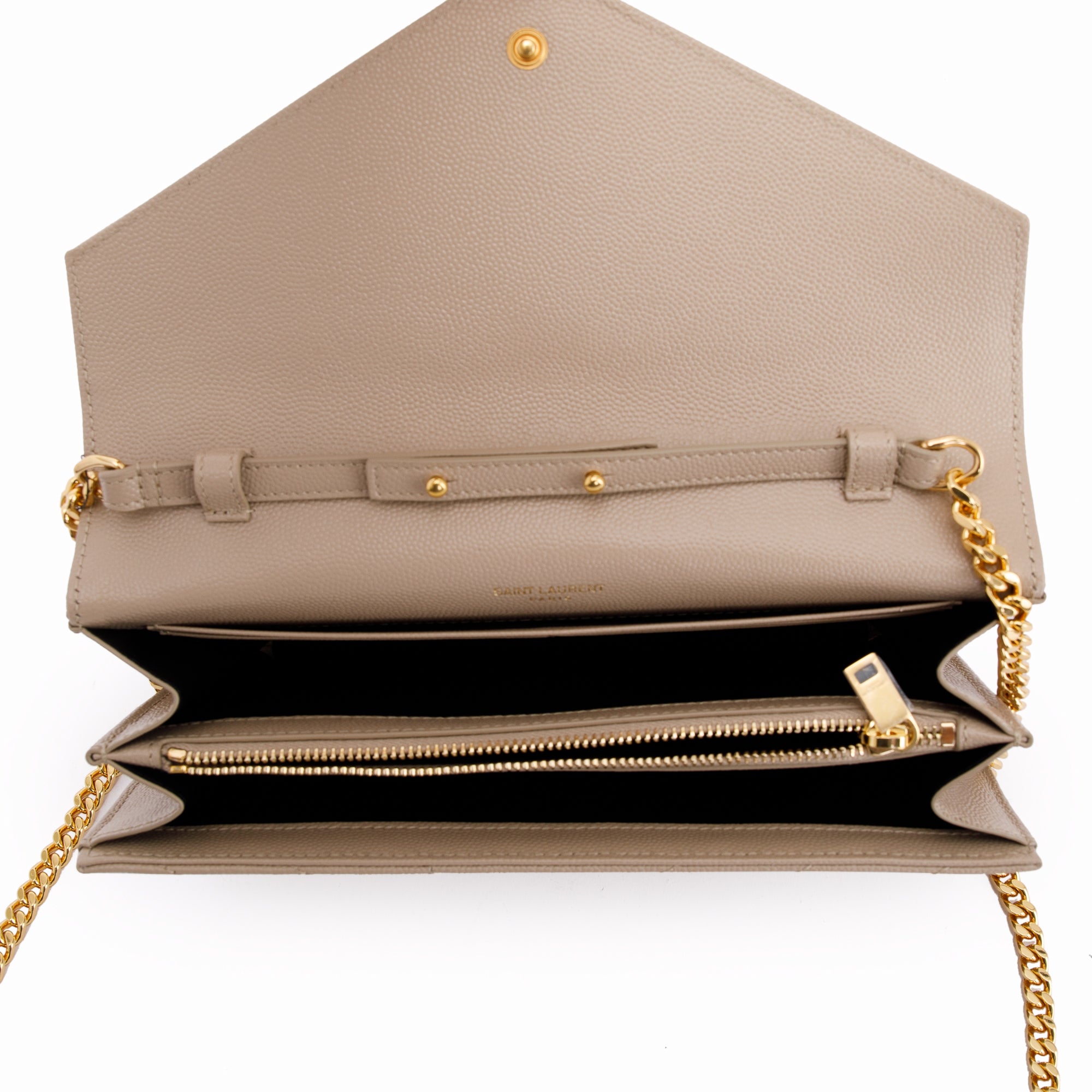 Saint Laurent 2022 Cassandre Matelasse Chain Wallet w/ Box & Receipt