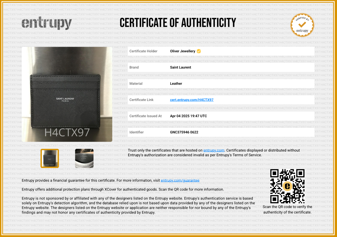 Saint Laurent 2022 Grey Grain de Poudre Leather Paris Credit Card Case w/ Box (Copy)