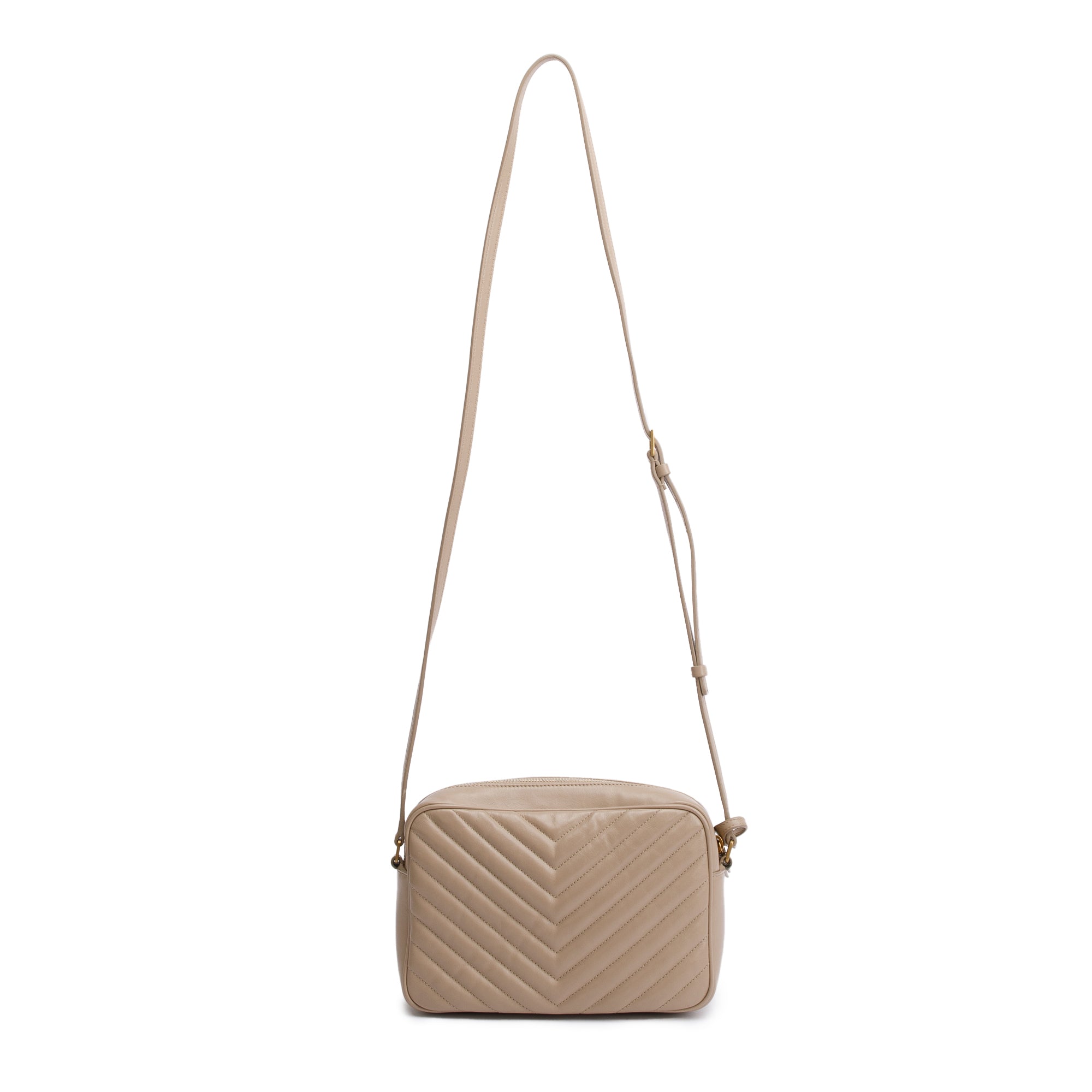 Saint Laurent 2022 Neutral Quilted Leather Lou Camera Bag