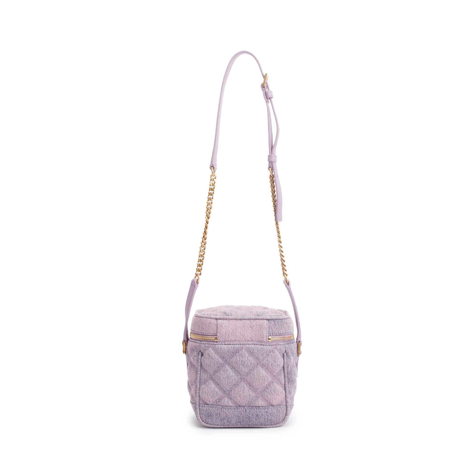 Saint Laurent 2022 Purple Denim 80's Vanity Crossbody Bag