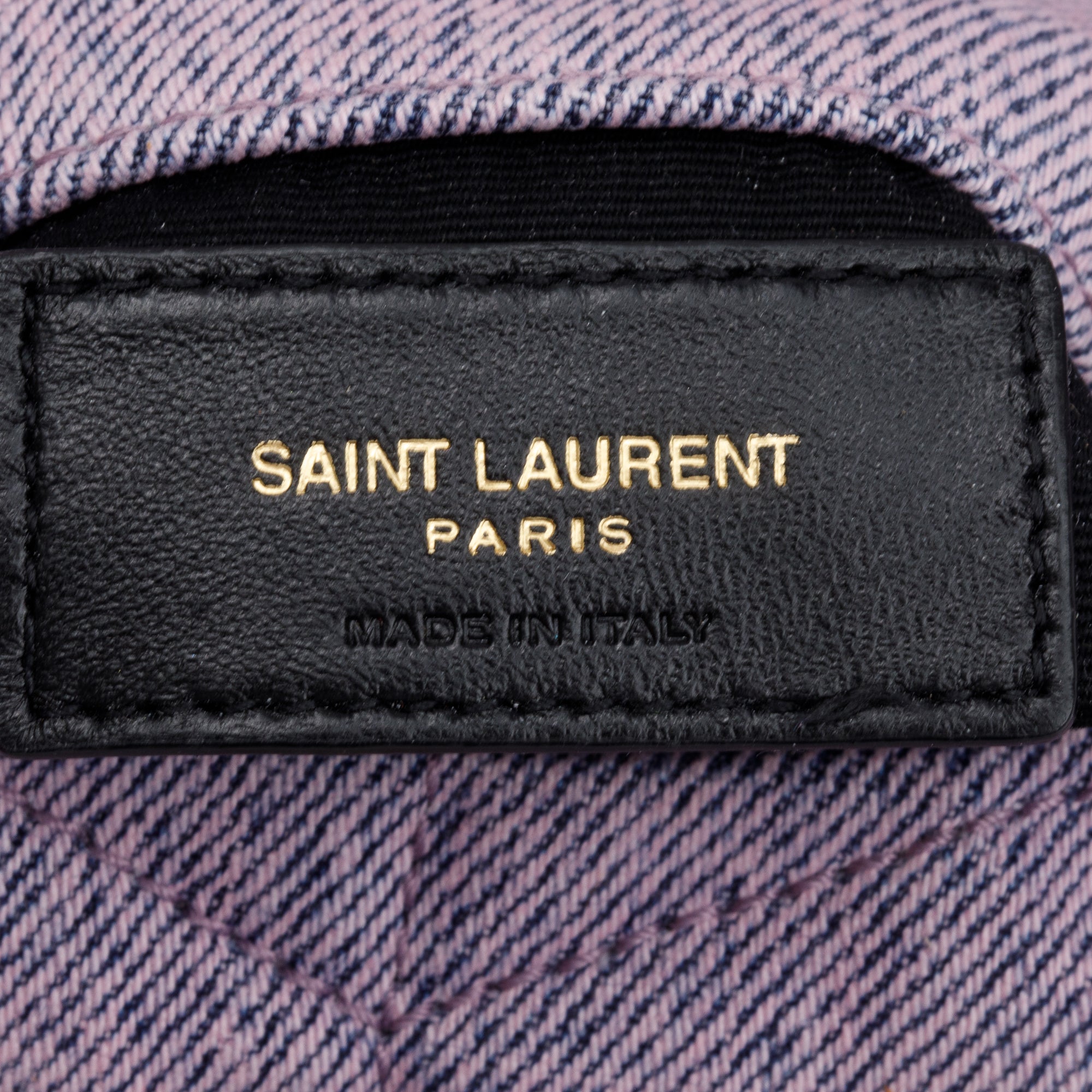 Saint Laurent 2022 Purple Denim Small Puffer Pouch w/ Card Case