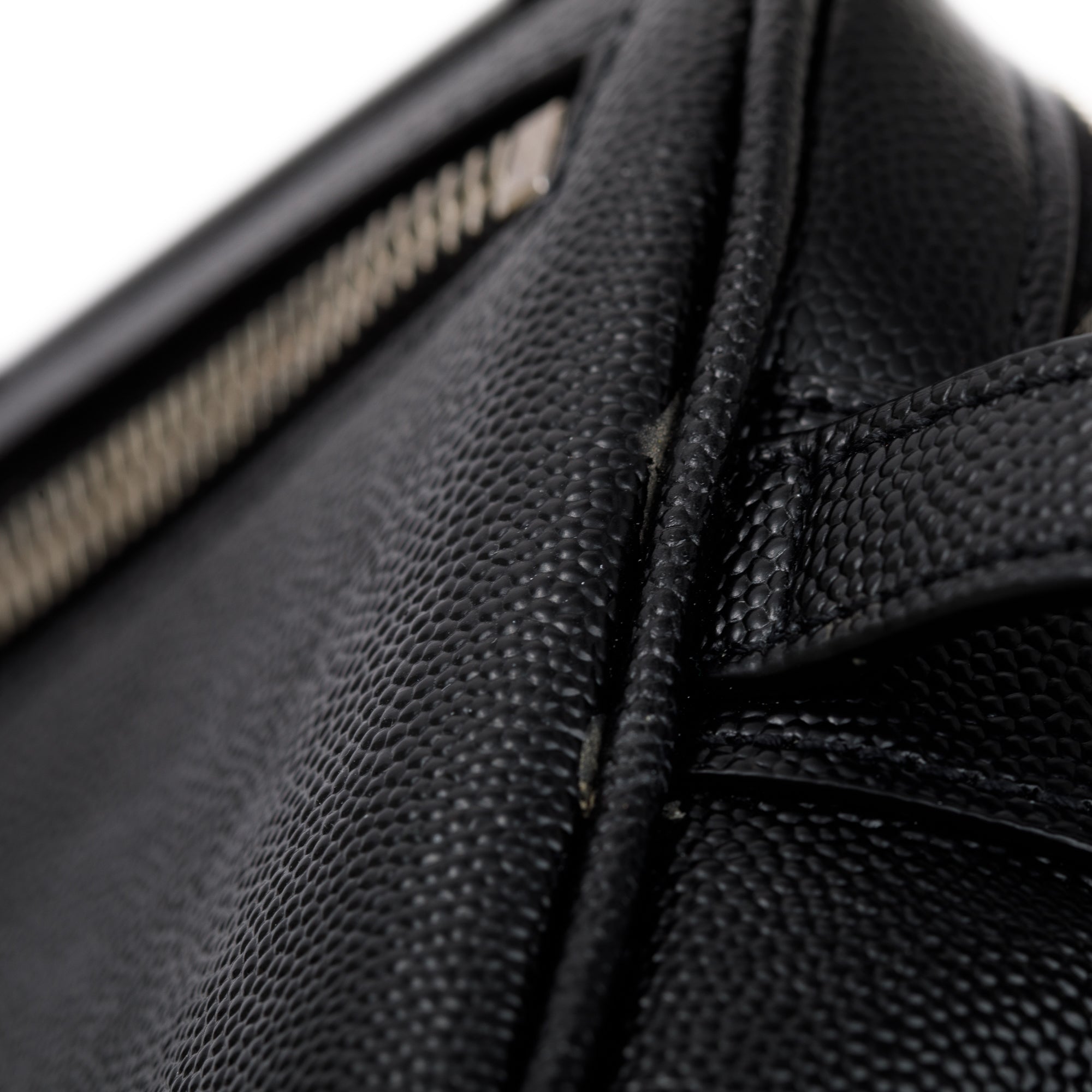 Saint Laurent 2023 Black Calfskin Leather Double Zip Cosmetic Case w/ Box