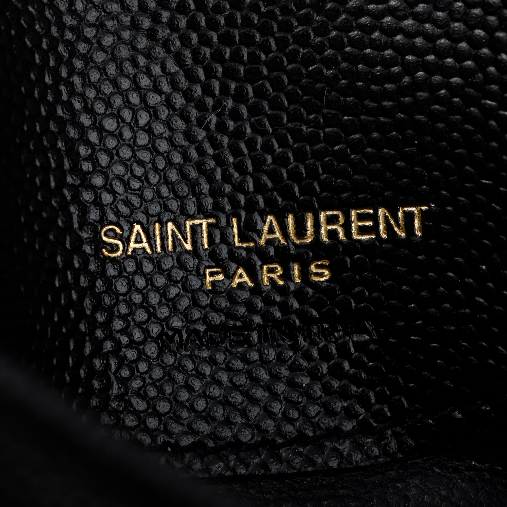 Saint Laurent 2023 Black Grain De Poudre Cassandre Matelasse Fragments Flap Card Case w/ Box