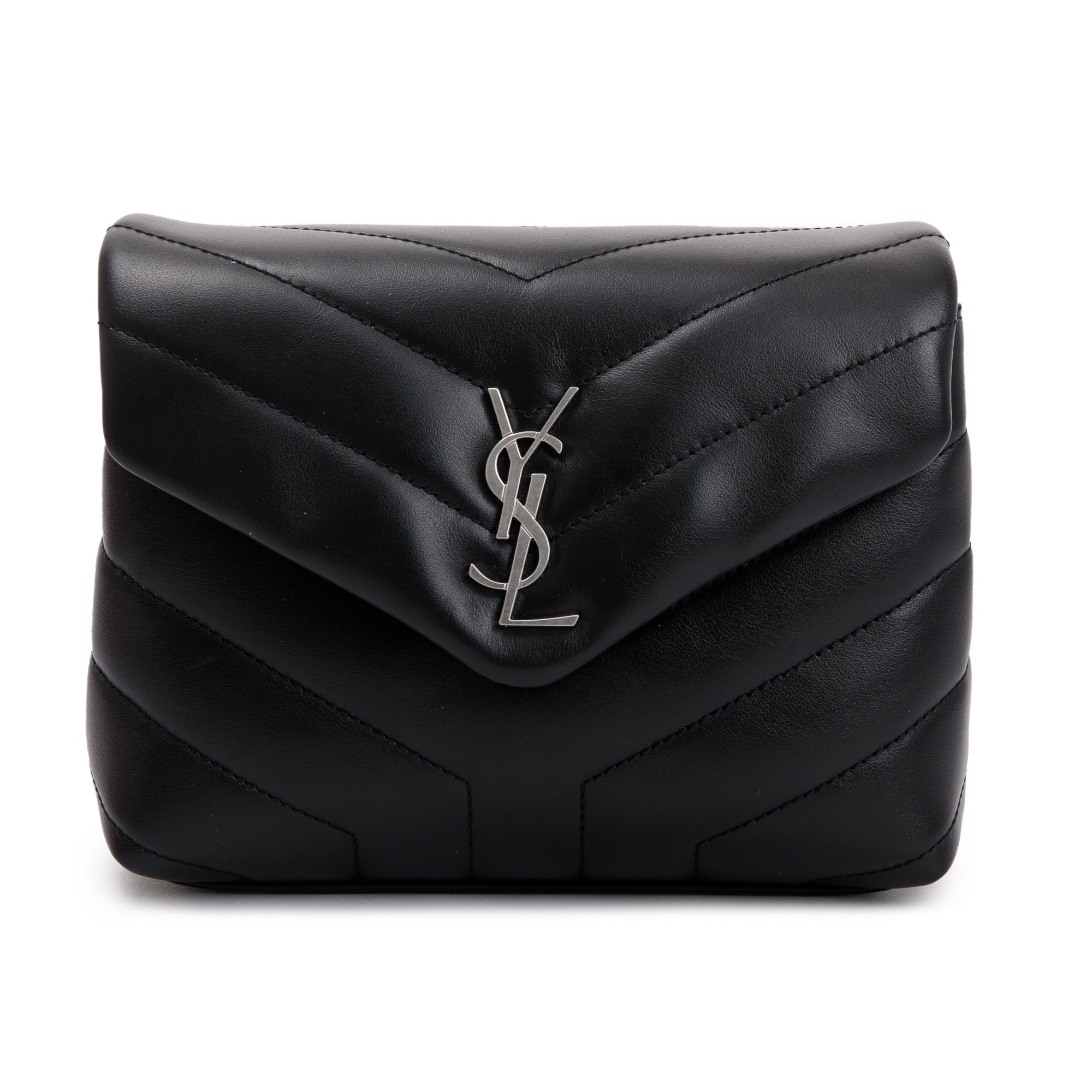 Saint Laurent 2023 Black Monogram Matelasse Toy Loulou Crossbody Bag w/ Box
