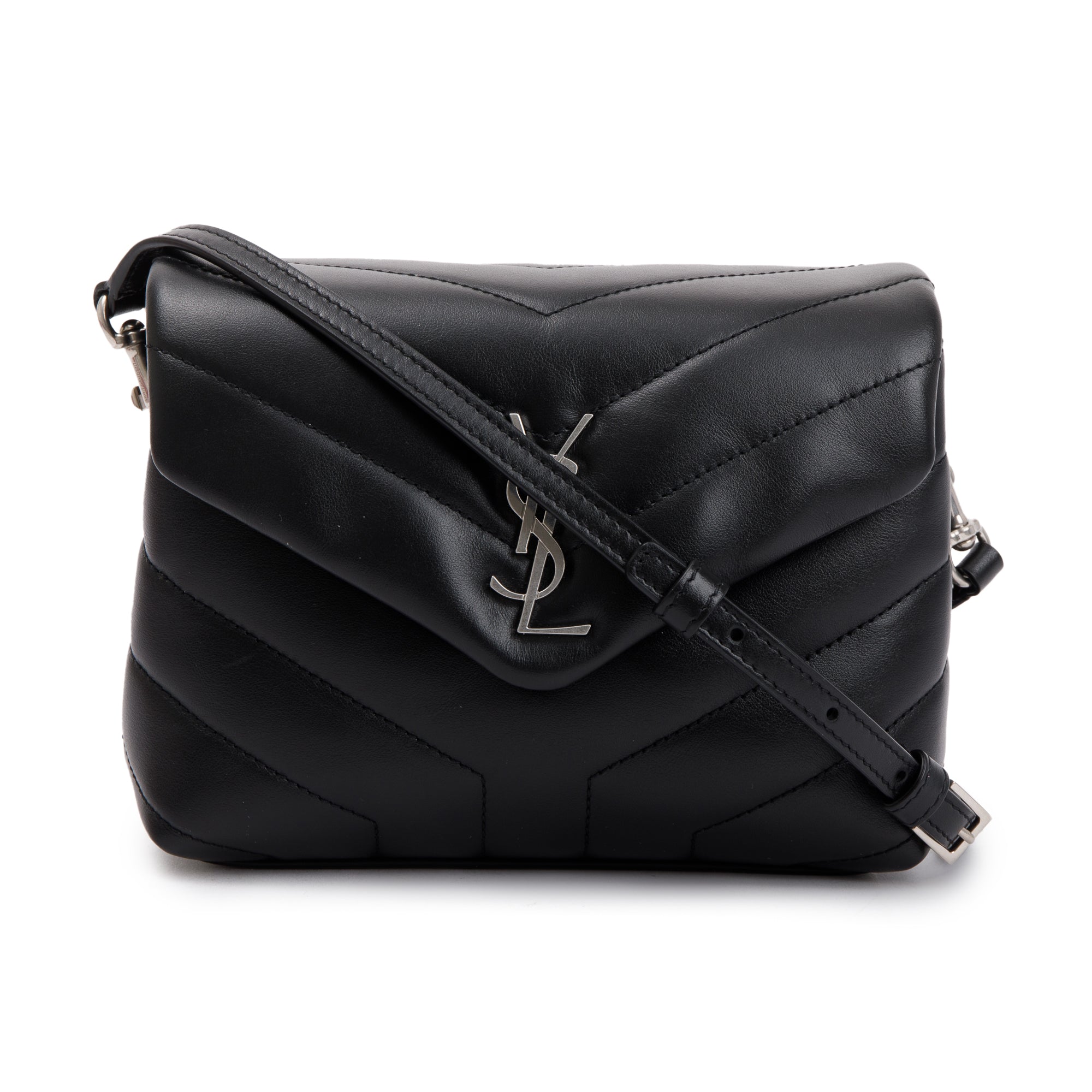 Saint Laurent 2023 Black Monogram Matelasse Toy Loulou Crossbody Bag w/ Box