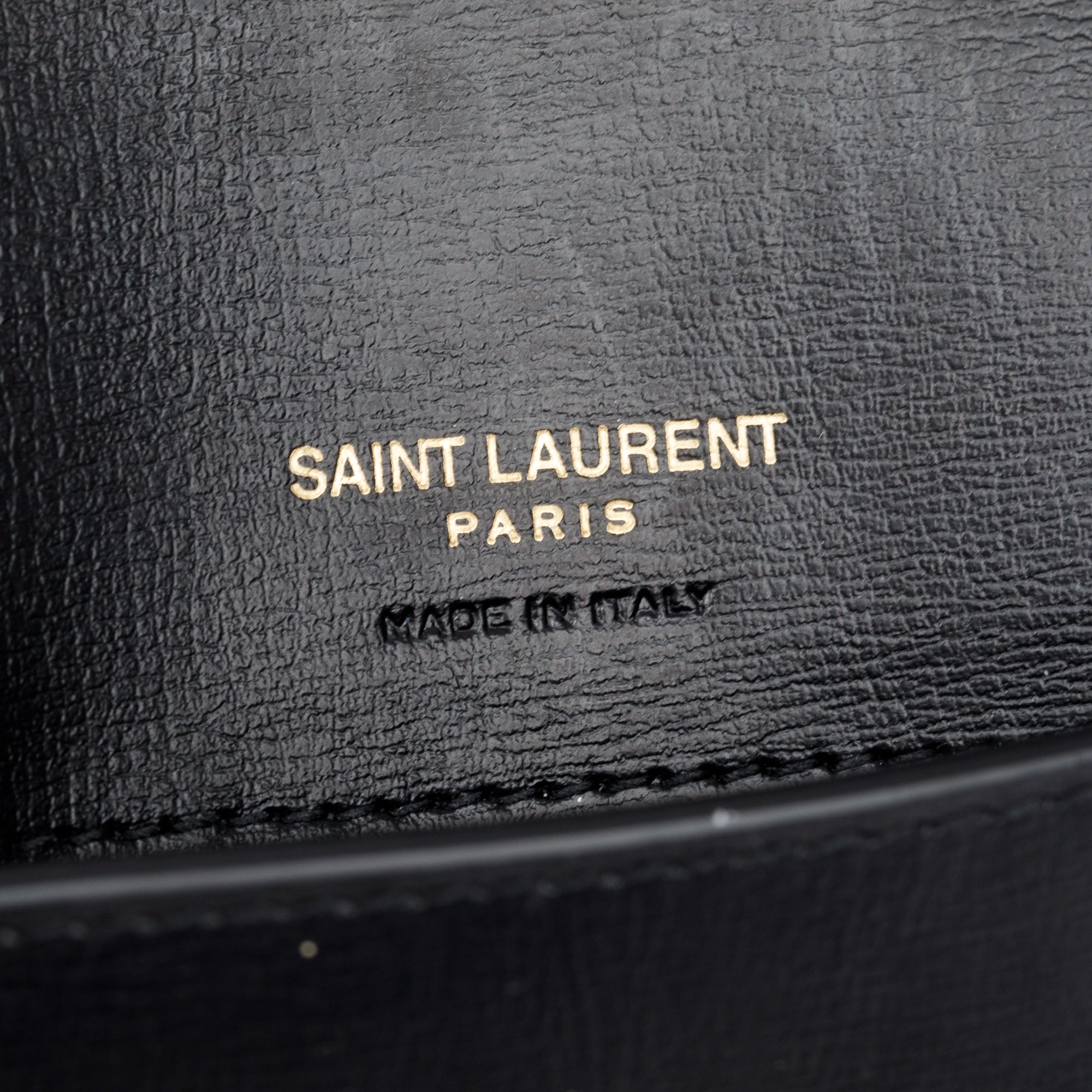 Saint Laurent 2023 Black Smooth Calfskin Leather Cassandre Phone Holder w/ Box & Receipt
