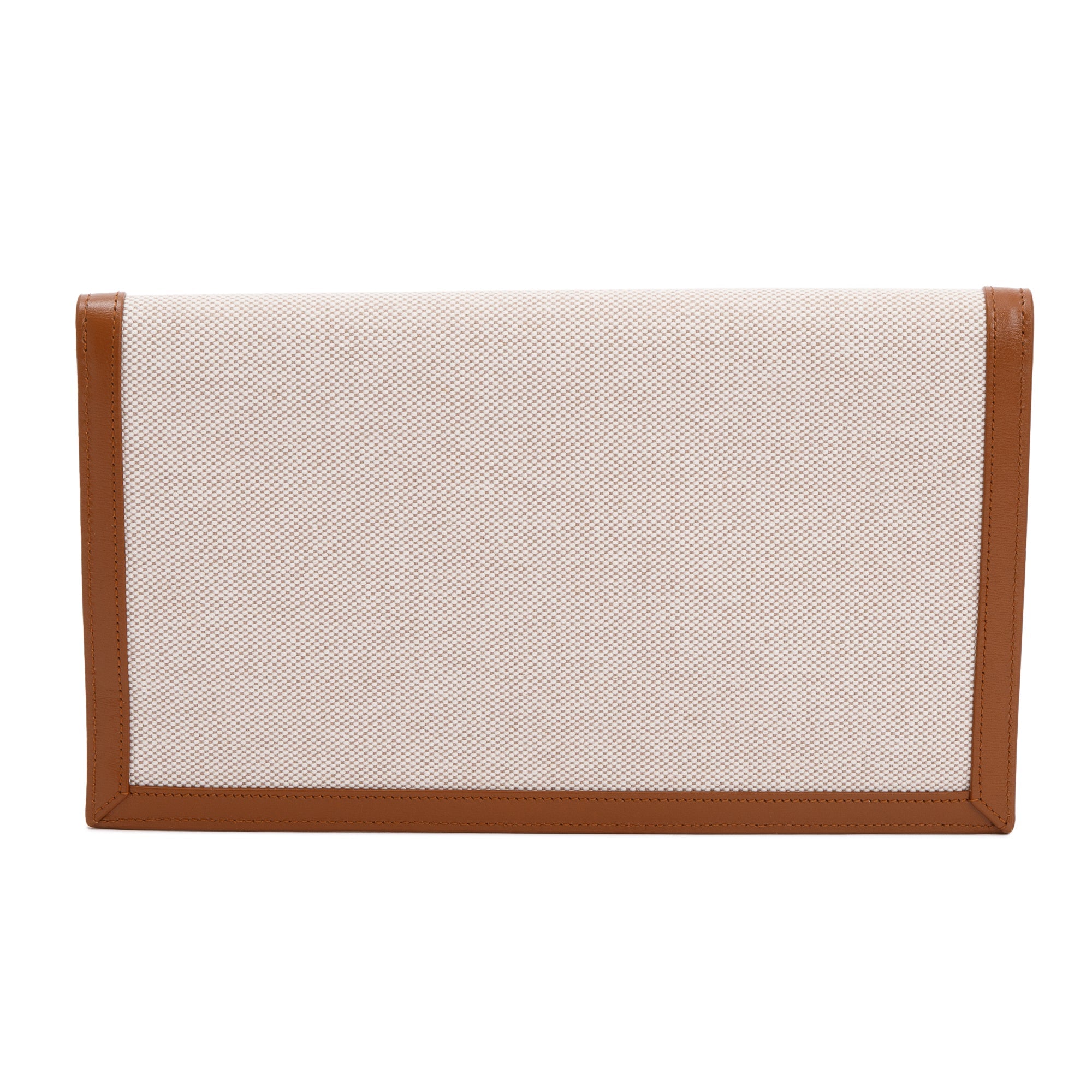 Saint Laurent 2023 Natural Beige Canvas & Leather Uptown Pouch w/ Box