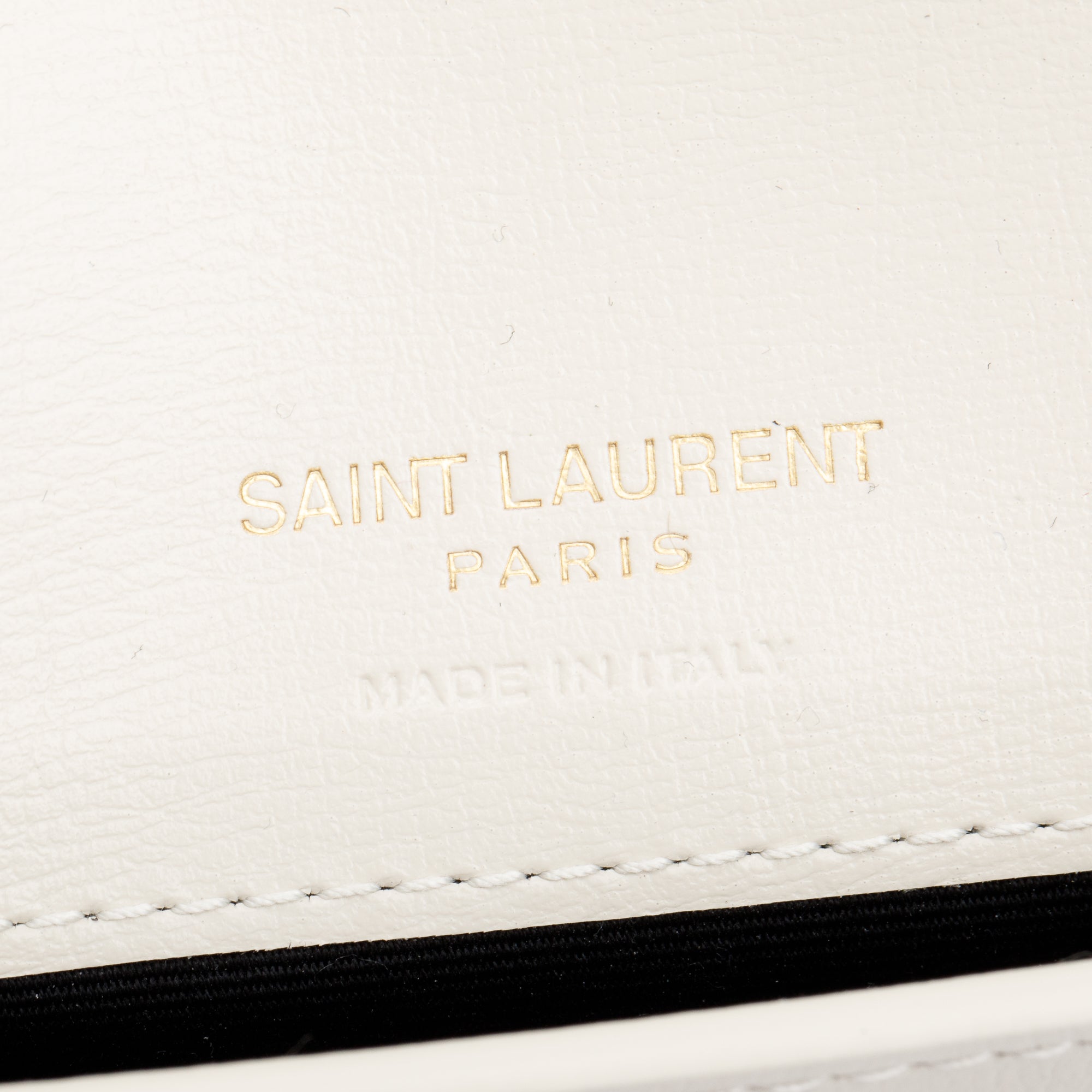 Saint Laurent 2023 White Smooth Leather Cassandre Phone Holder Bag w/ Box