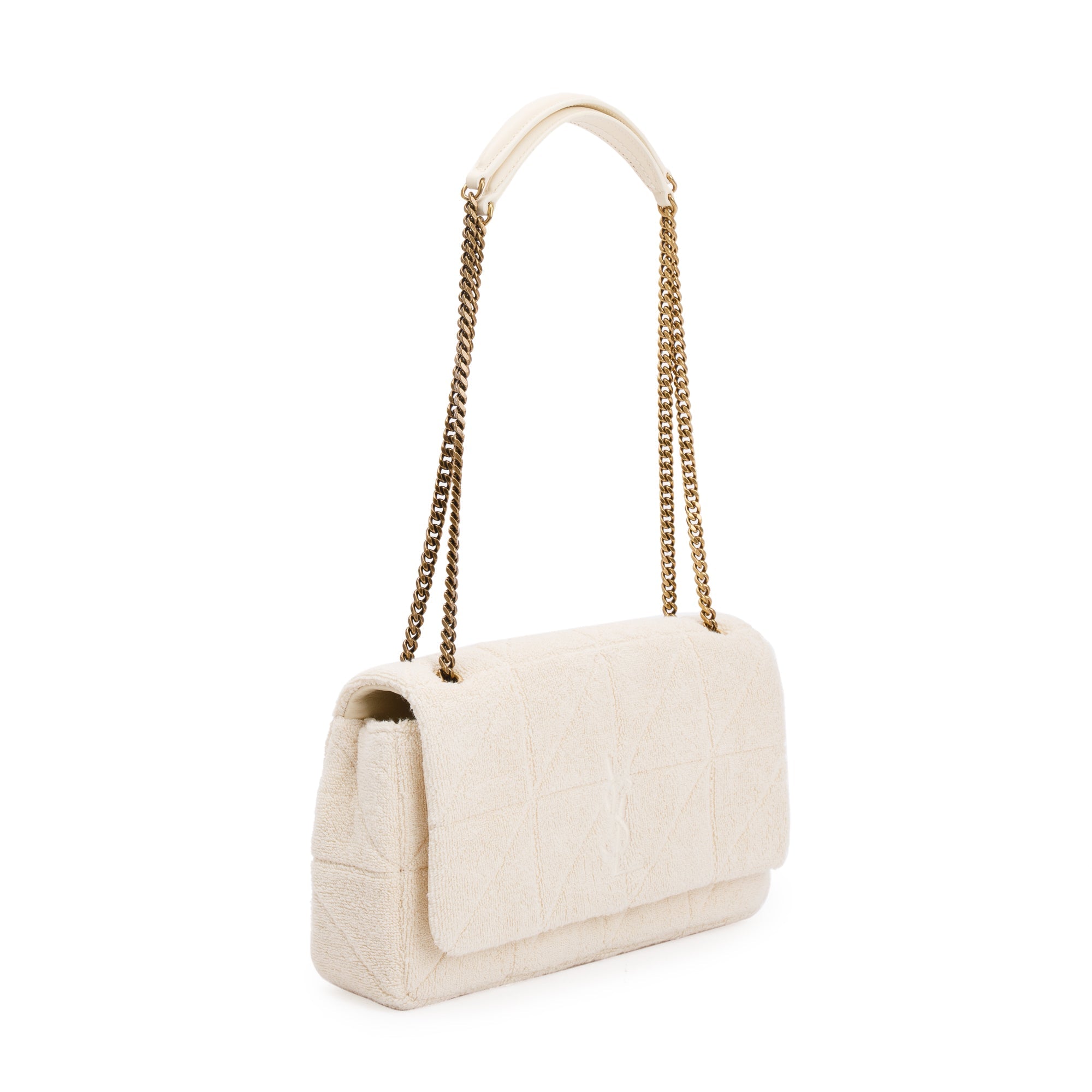 Saint Laurent 2023 White Terry Cloth Medium Jamie bag