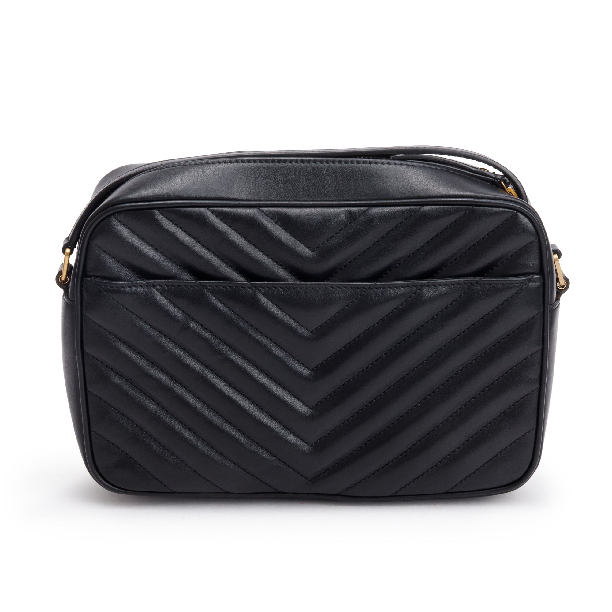 Saint Laurent 2024 Black Quilted Leather Lou Camera Bag w/ Receipt