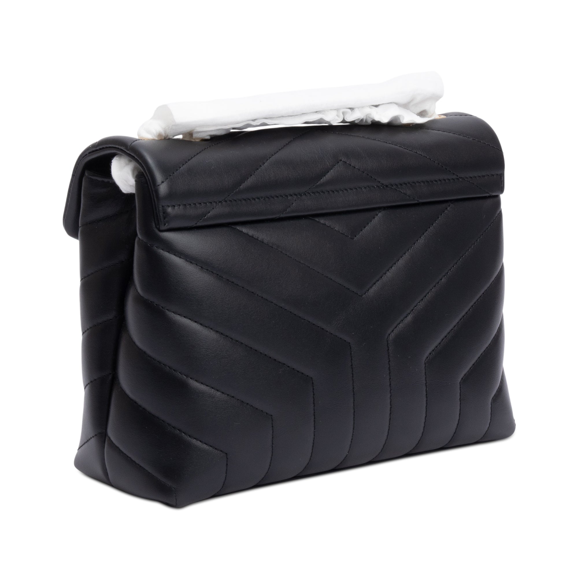 Saint Laurent 2024 Black Quilted Leather Small Loulou Shoulder Bag