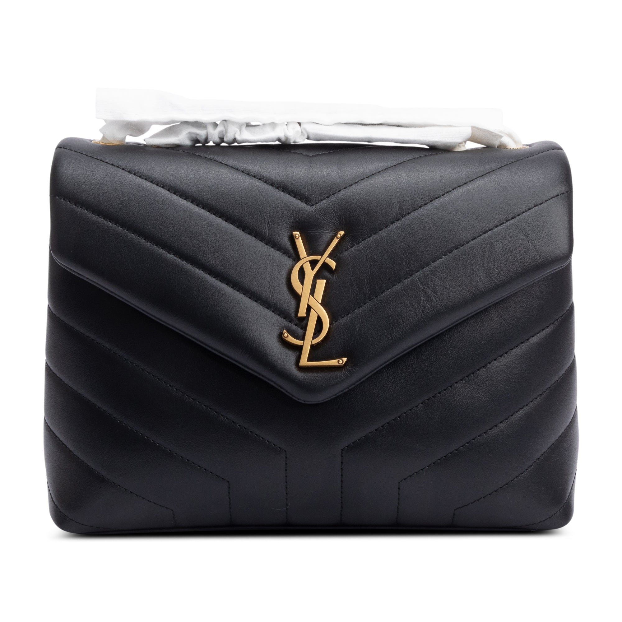 Saint Laurent 2024 Black Quilted Leather Small Loulou Shoulder Bag