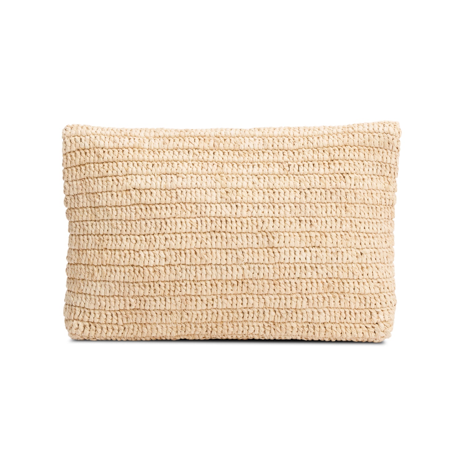 Saint Laurent 2024 Neutral Raffia Cassandre Large Envelope Pouch