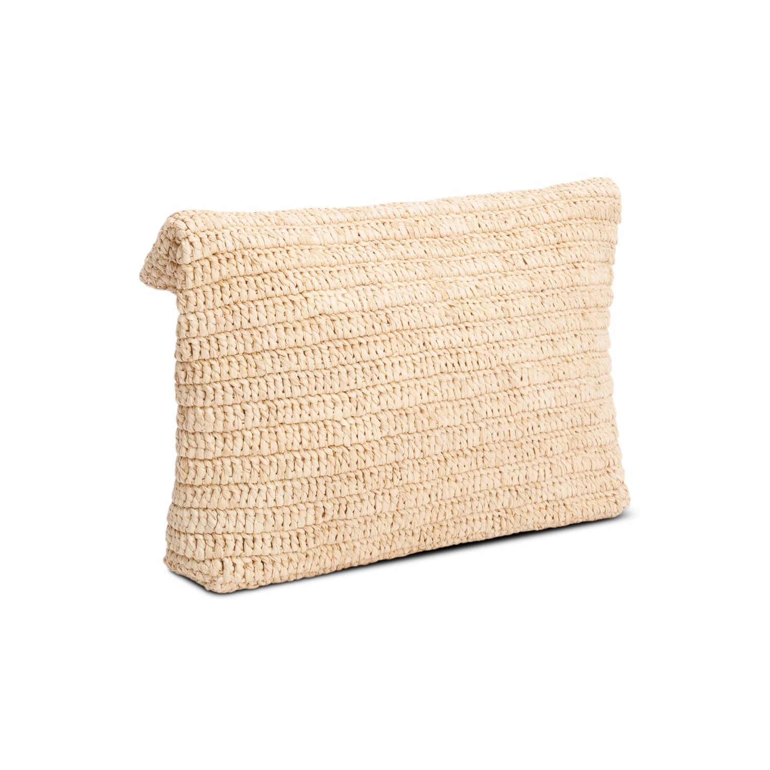 Saint Laurent 2024 Neutral Raffia Cassandre Large Envelope Pouch
