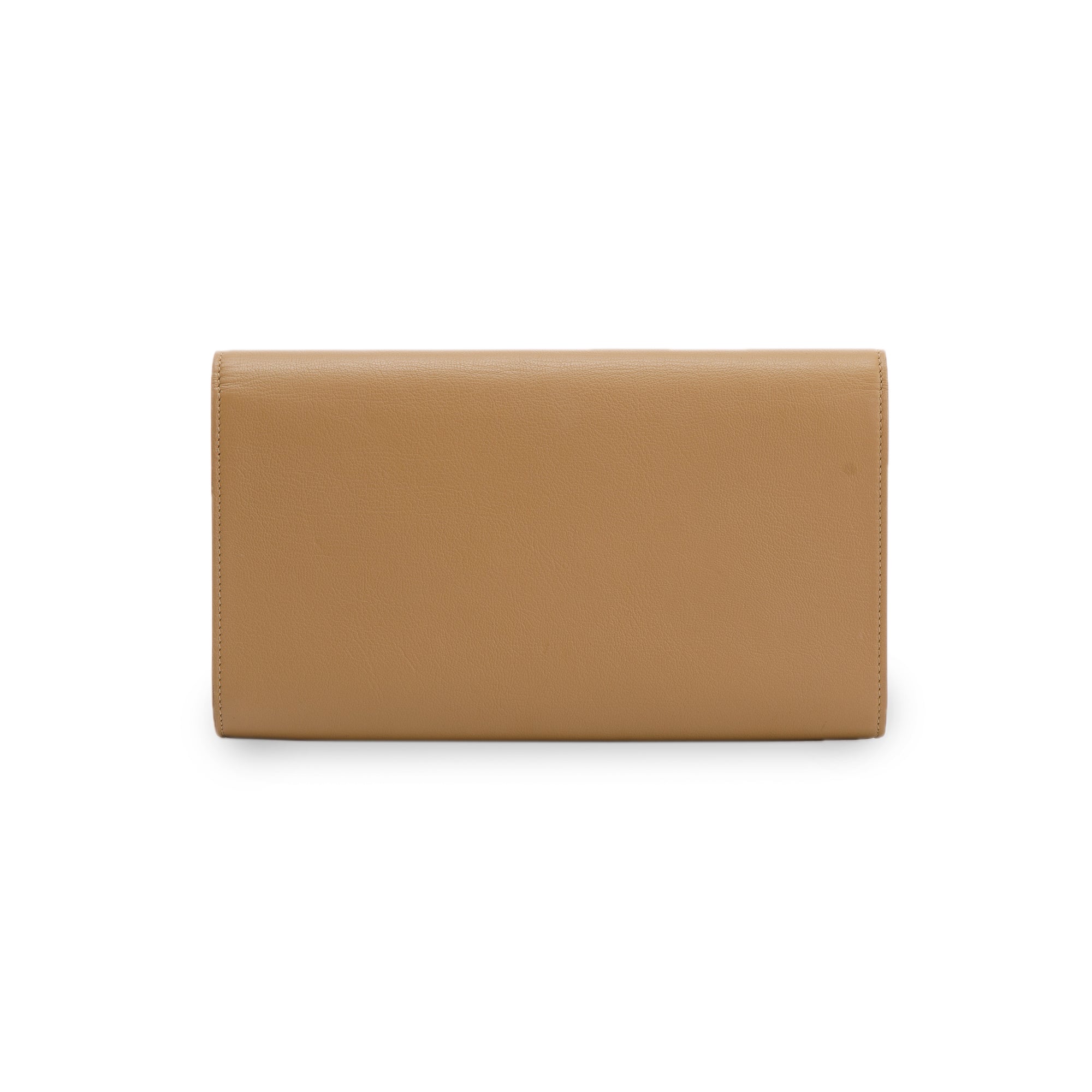 Saint Laurent Beige Calfskin Leather Large Belle de Jour Clutch