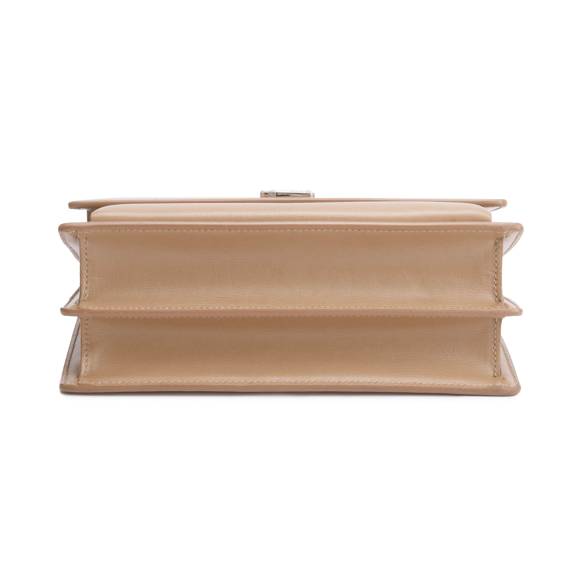Saint Laurent Beige Calfskin Leather Medium Sunset Shoulder Bag w/ Box