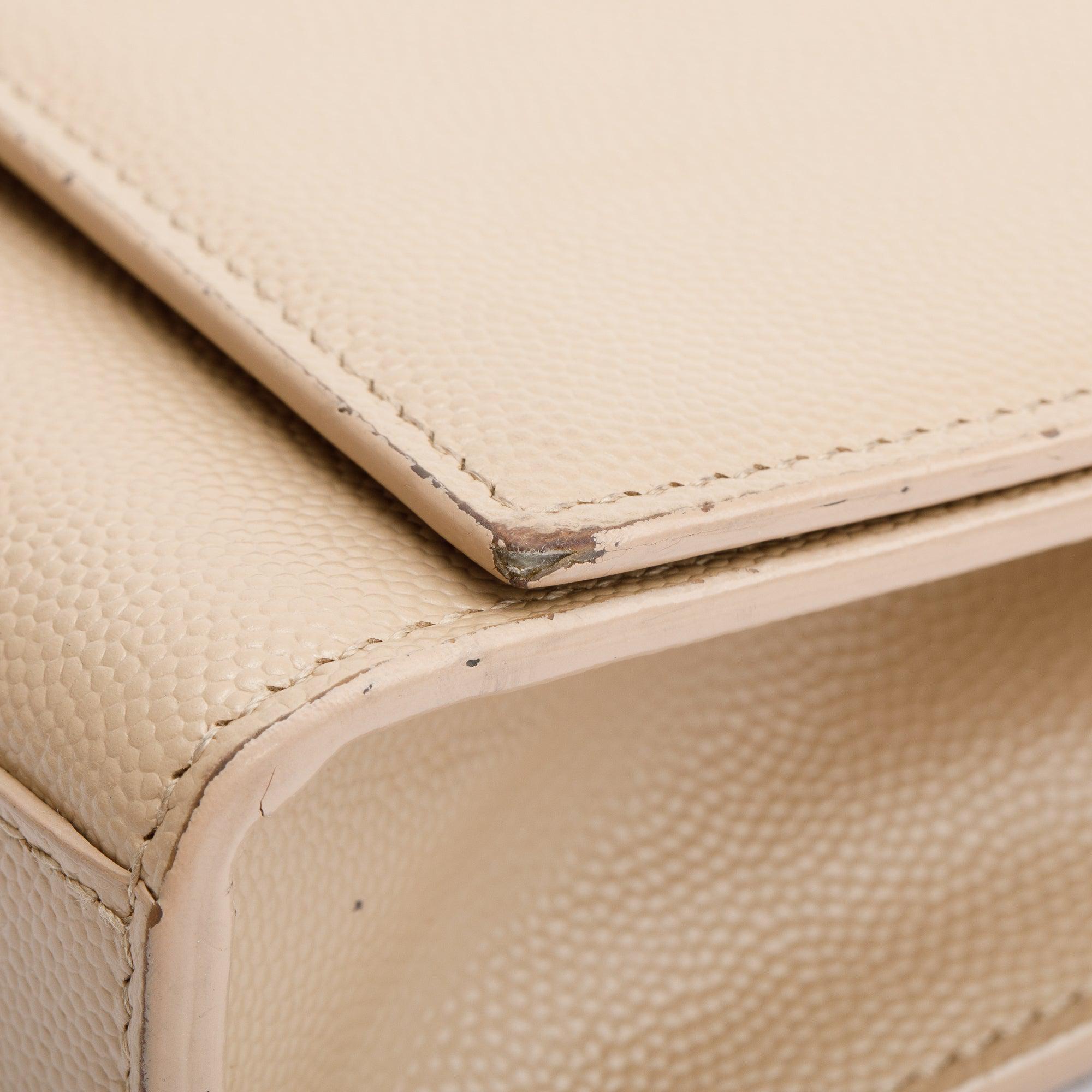 Saint Laurent Beige Grain De Poudre Leather Small Kate Bag