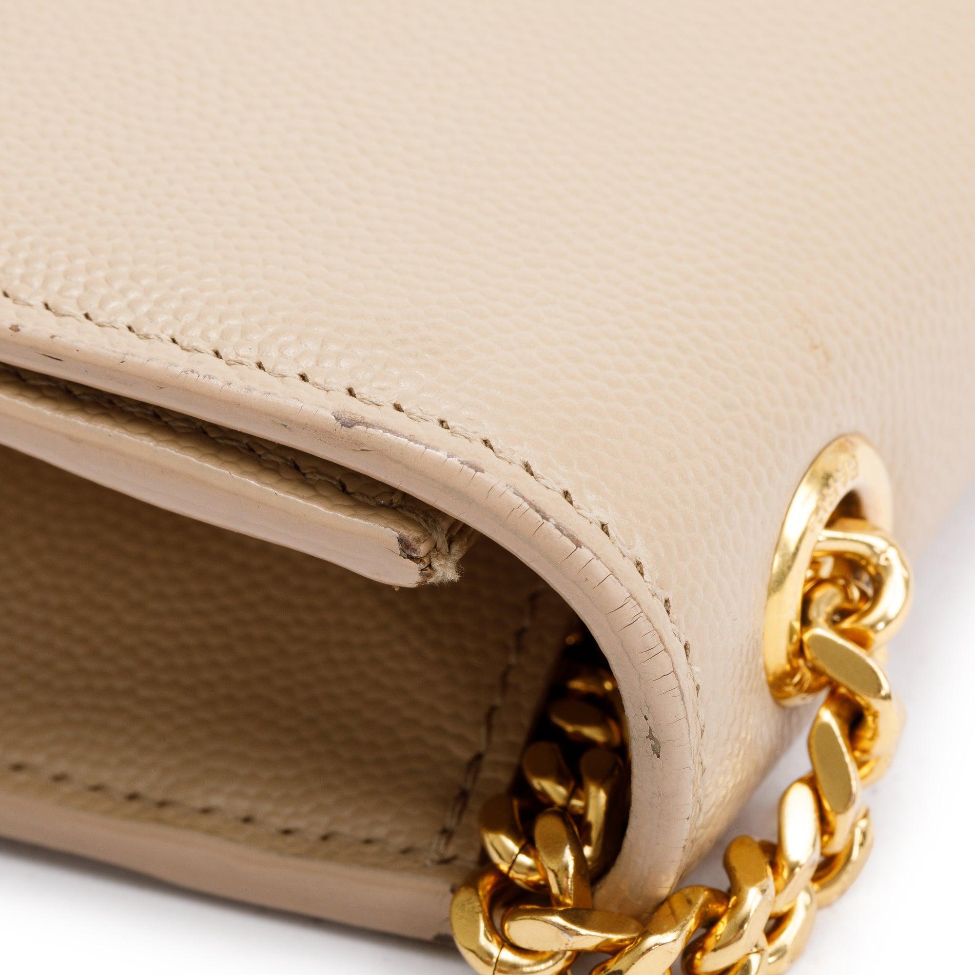 Saint Laurent Beige Grain De Poudre Leather Small Kate Bag
