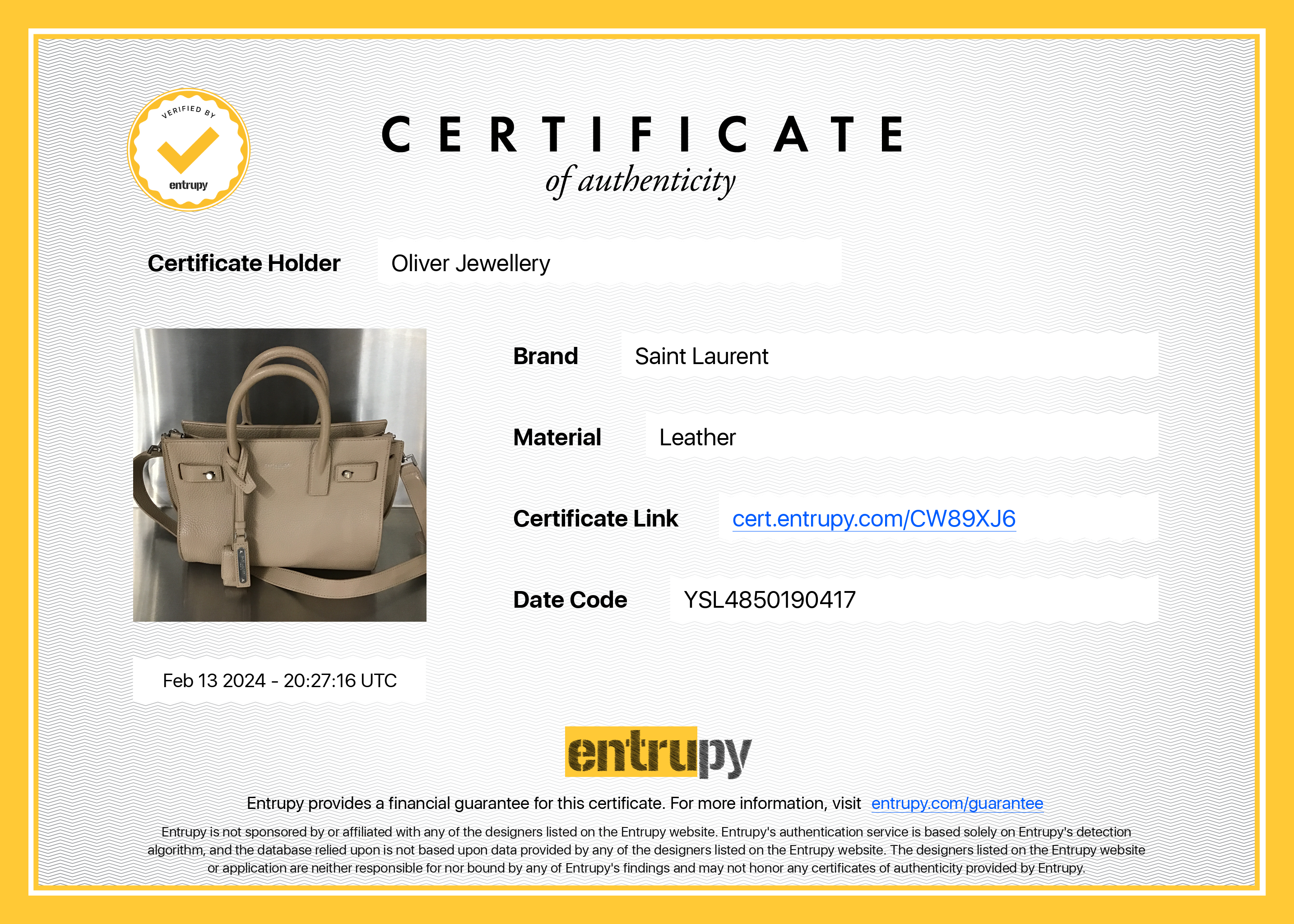 Saint Laurent Beige Grained Leather Nano Sac De Jour w/ Strap