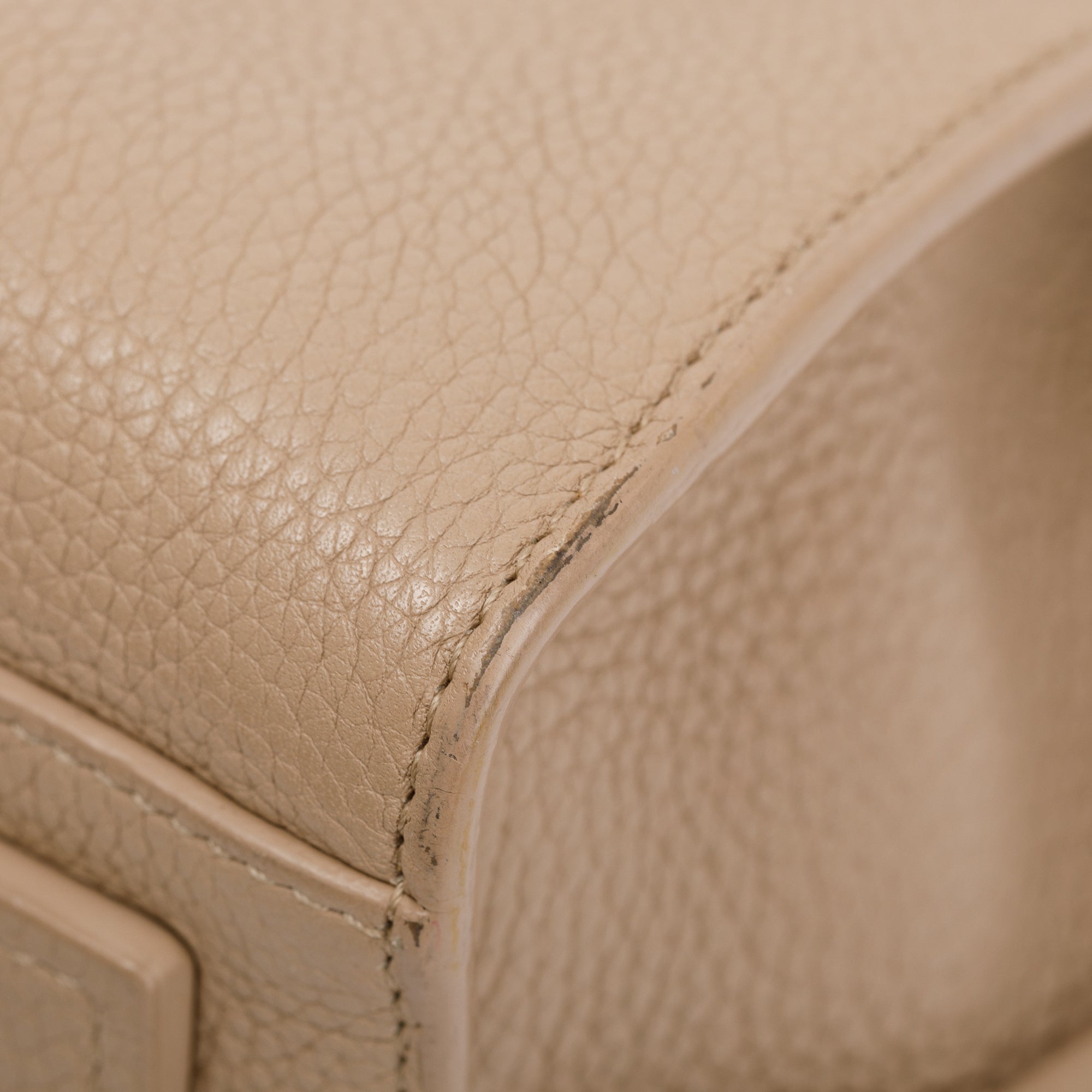 Saint Laurent Beige Grained Leather Nano Sac De Jour w/ Strap