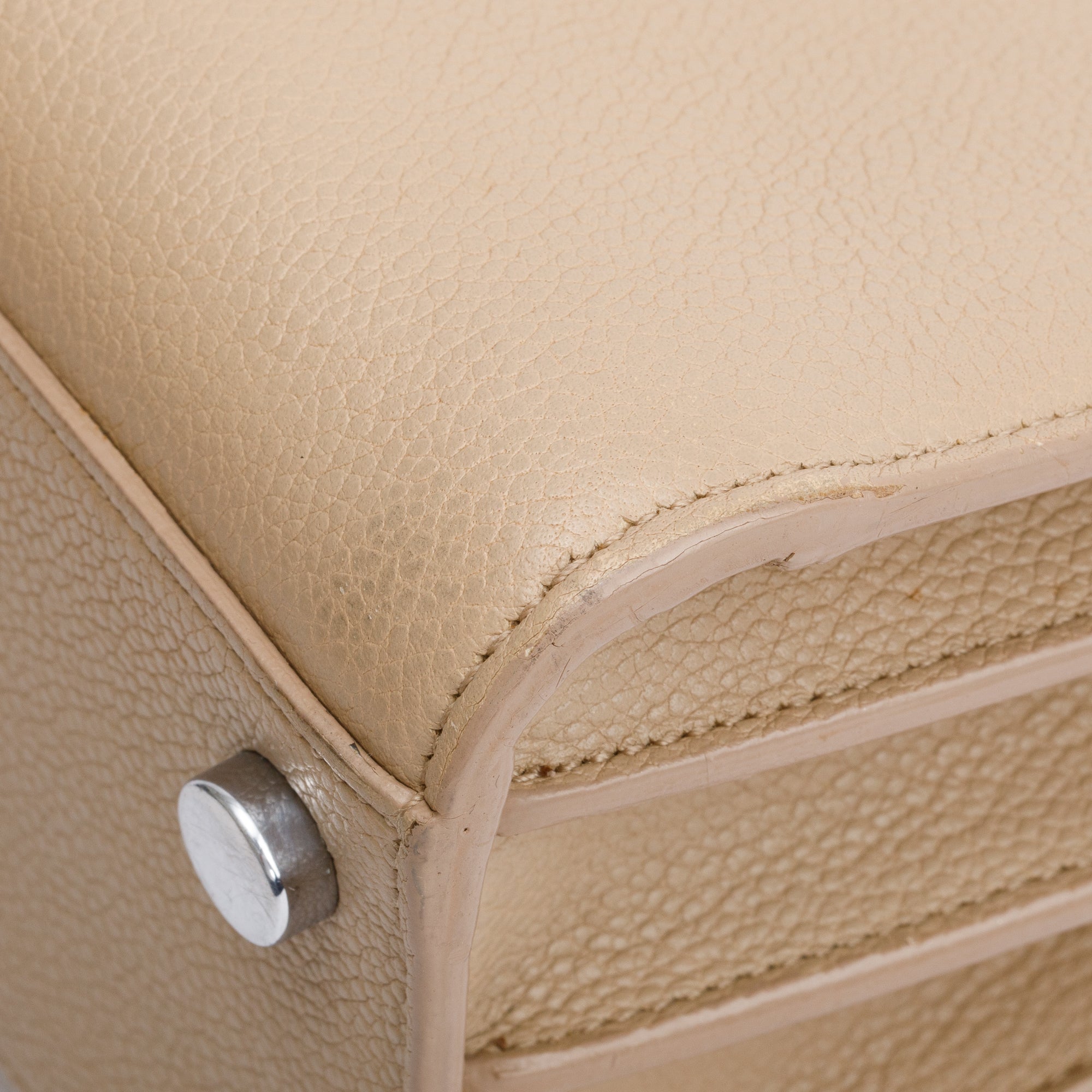 Saint Laurent Beige Grained Leather Nano Sac De Jour w/ Strap