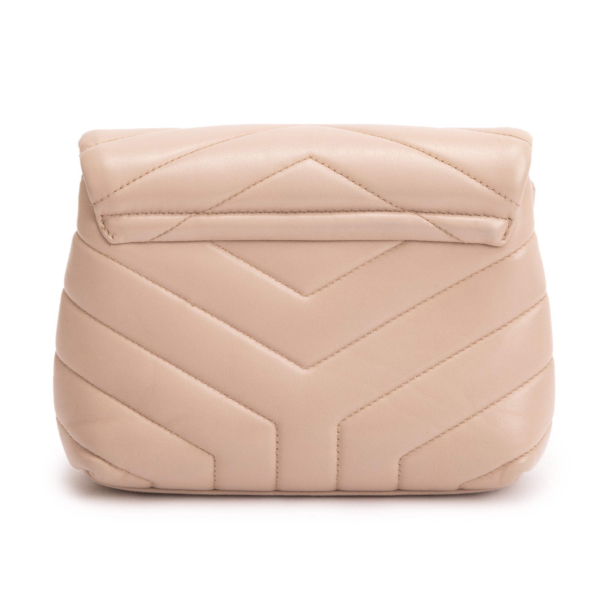 Saint Laurent Beige Monogram Matelasse Toy Loulou Crossbody Bag w/ Box