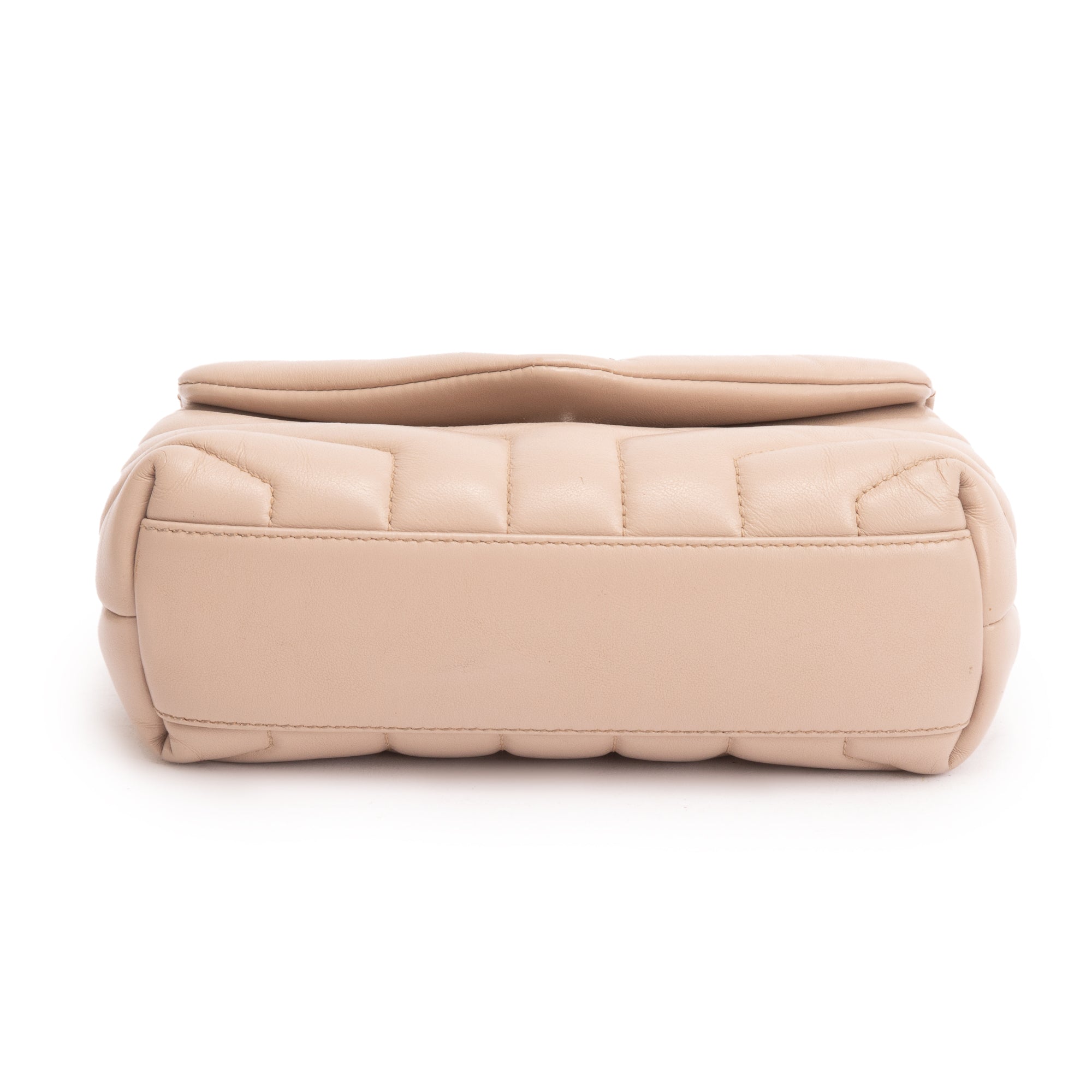 Saint Laurent Beige Monogram Matelasse Toy Loulou Crossbody Bag w/ Box