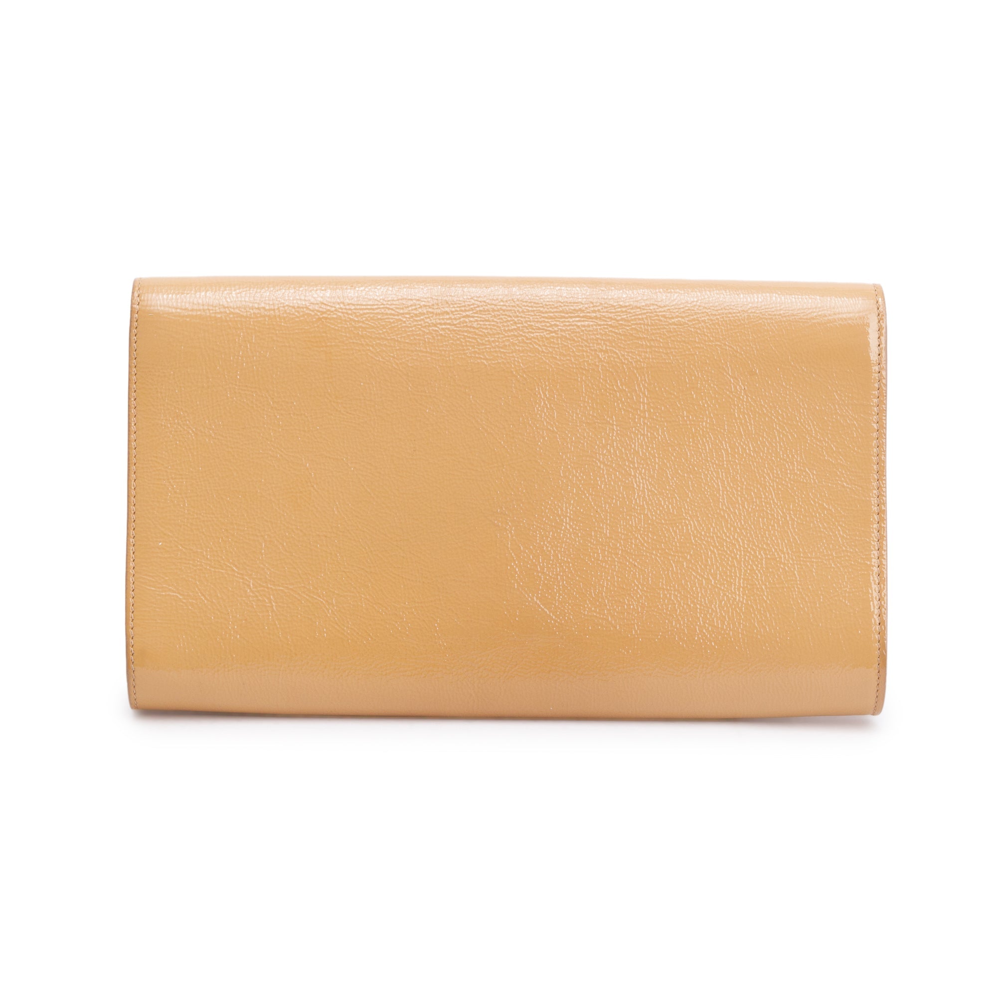 Saint Laurent Beige Patent Leather Large Belle de Jour Clutch